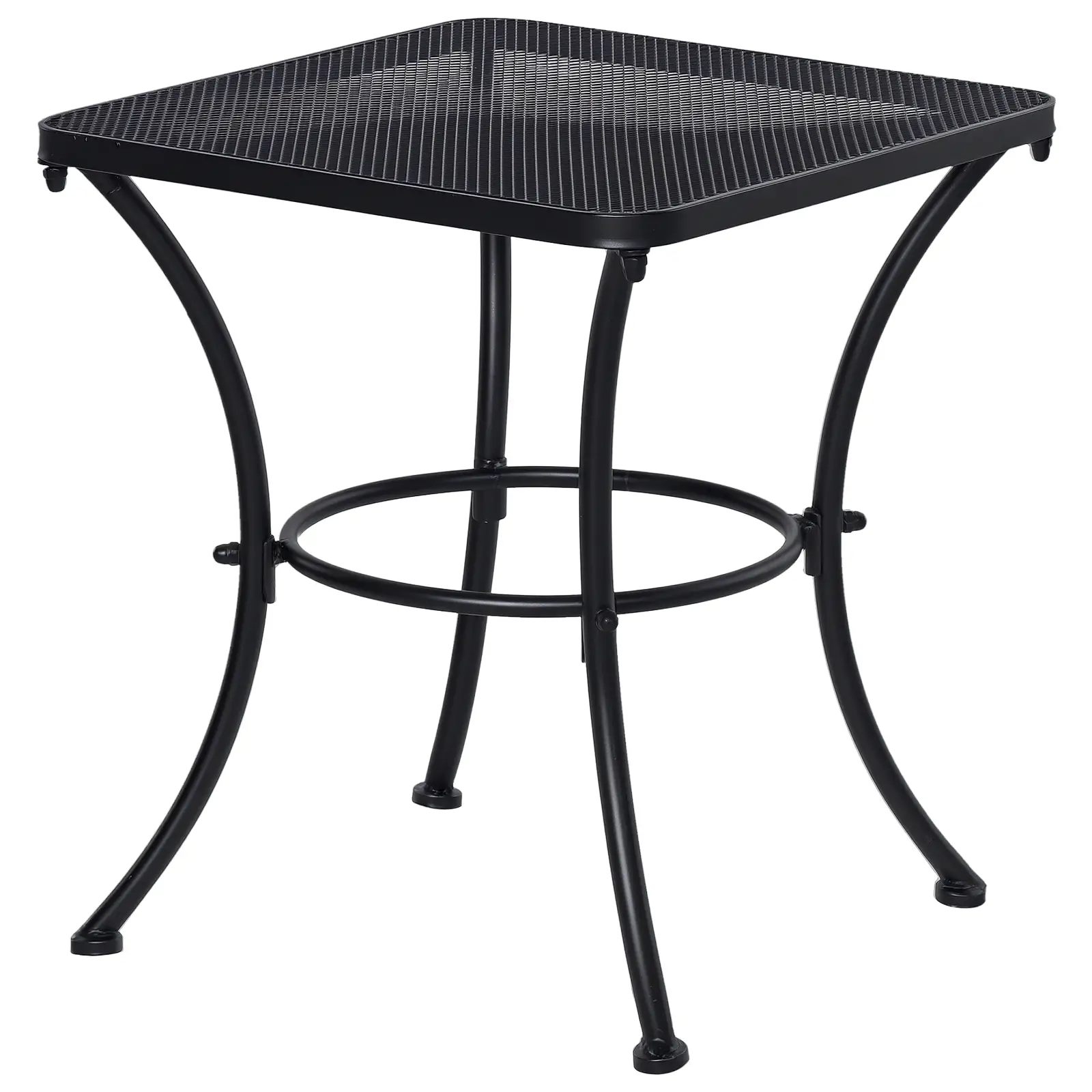 18"x18"x20" Square Metal Bistro Table, Outdoor Patio Coffee Desk, Black