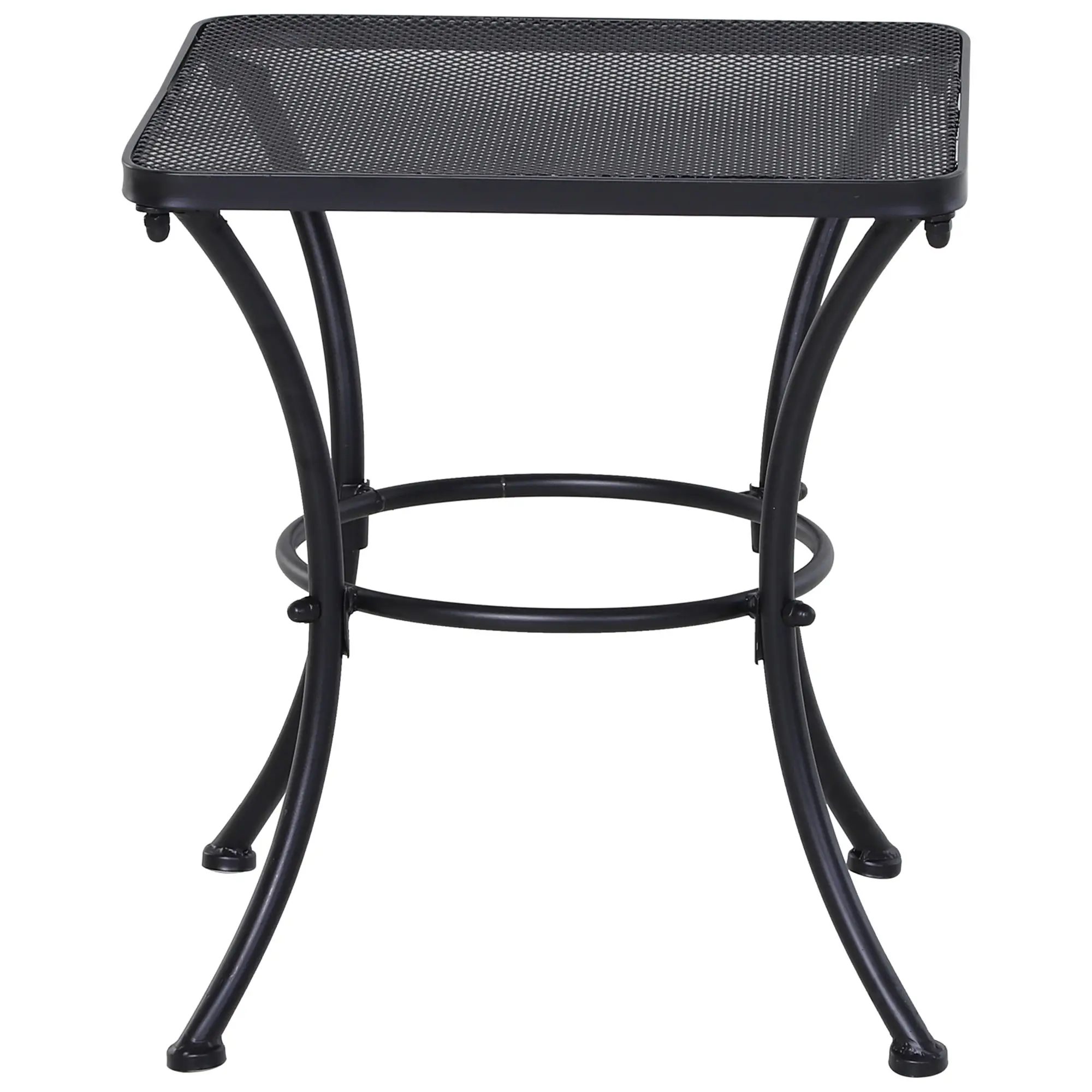 18"x18"x20" Square Metal Bistro Table, Outdoor Patio Coffee Desk, Black - Image 11