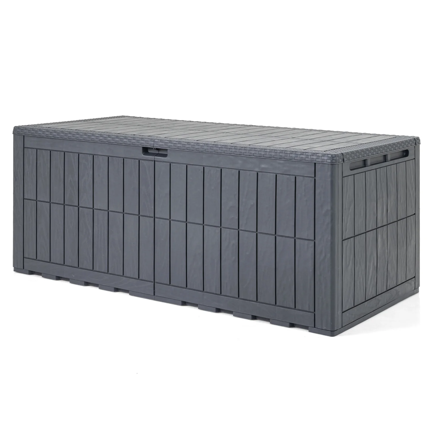 180 Gal Outdoor Deck Box, Lockable Storage Bin, Gray