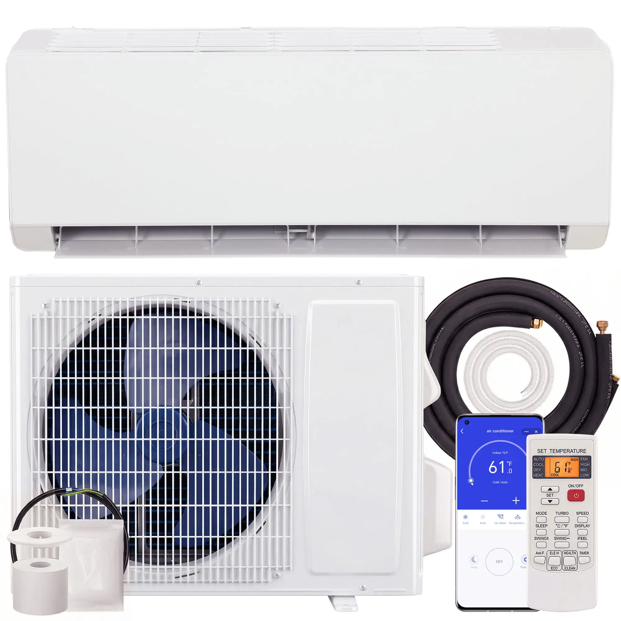 18000 BTU Mini Split AC, 22 SEER2 230V Wifi, Heats & Cools 1250 Sq Ft