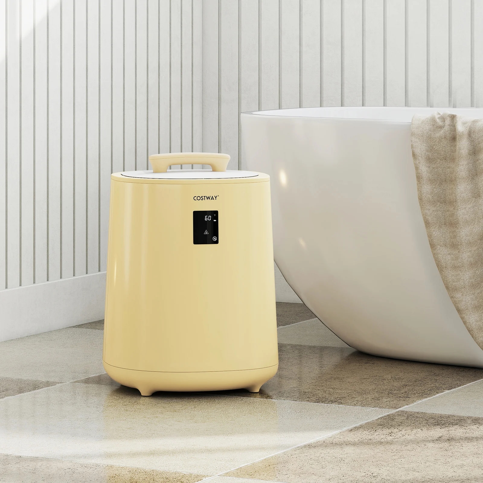 18L Large Towel Warmer, LED Display, Auto Shut Off, Yellow - Image 2
