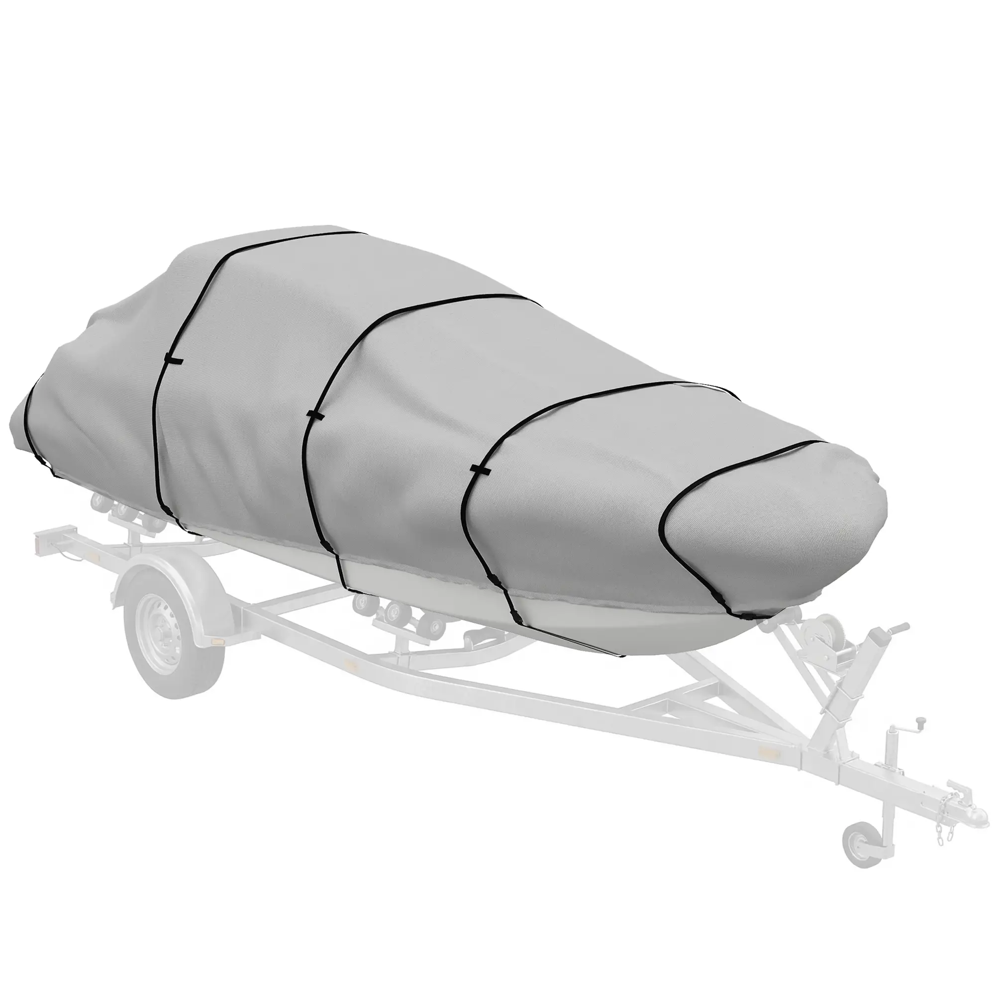 19-20 Ft Trailer Boat Cover, 3000mm Waterproof, Light Grey - Image 11