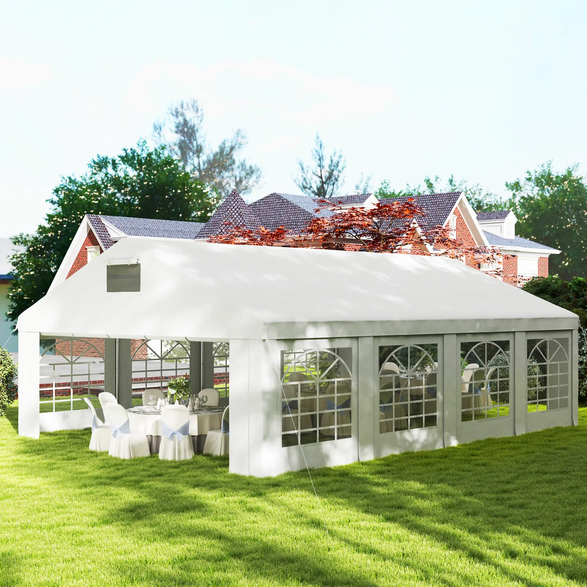 19.6' x 26' Heavy Duty Party Tent, Outdoor Canopy with Removable Sidewalls - Image 2