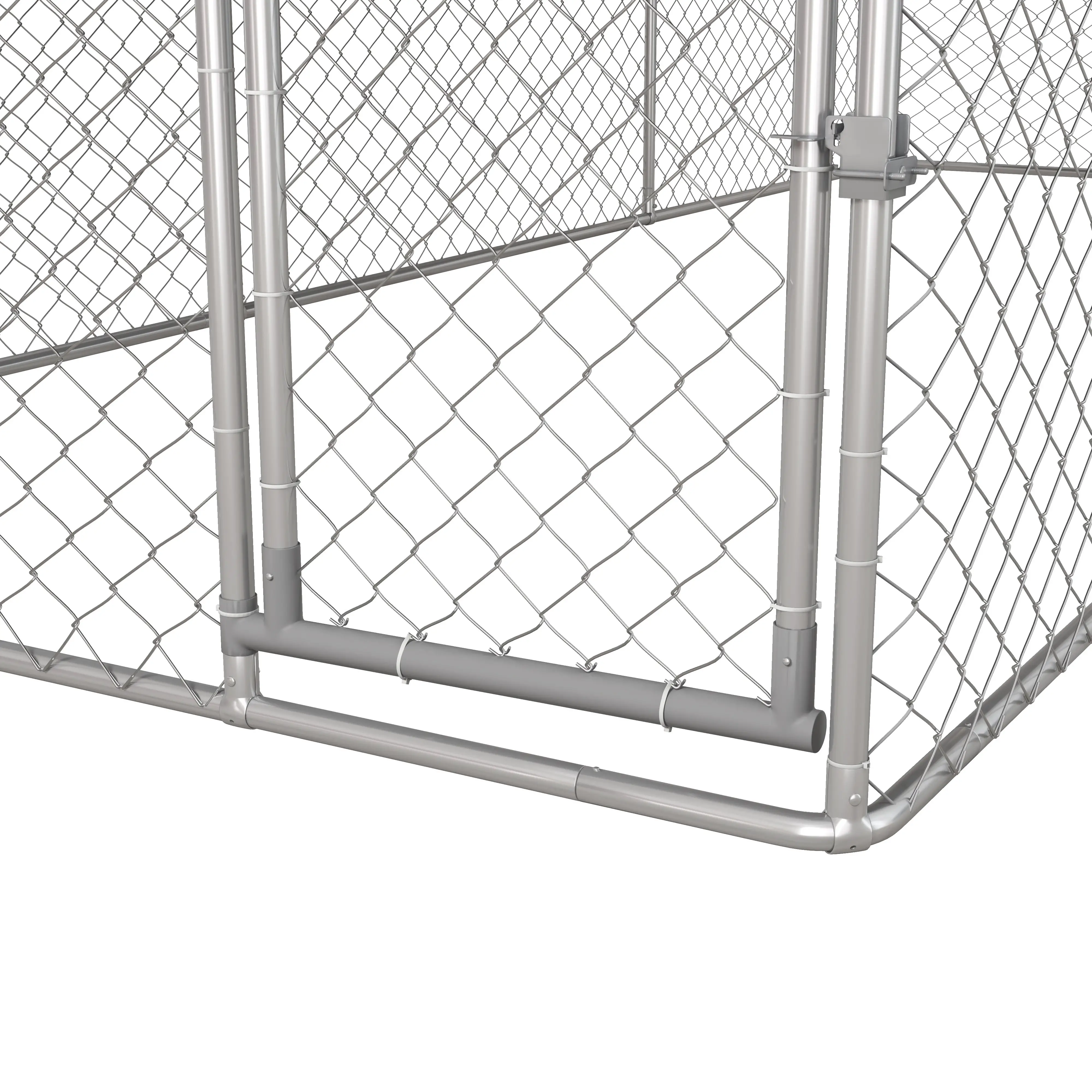 19.7' x 7.5' x 4.9' Outdoor Dog Kennel, Waterproof UV Resistant Cover, Silver - Image 10