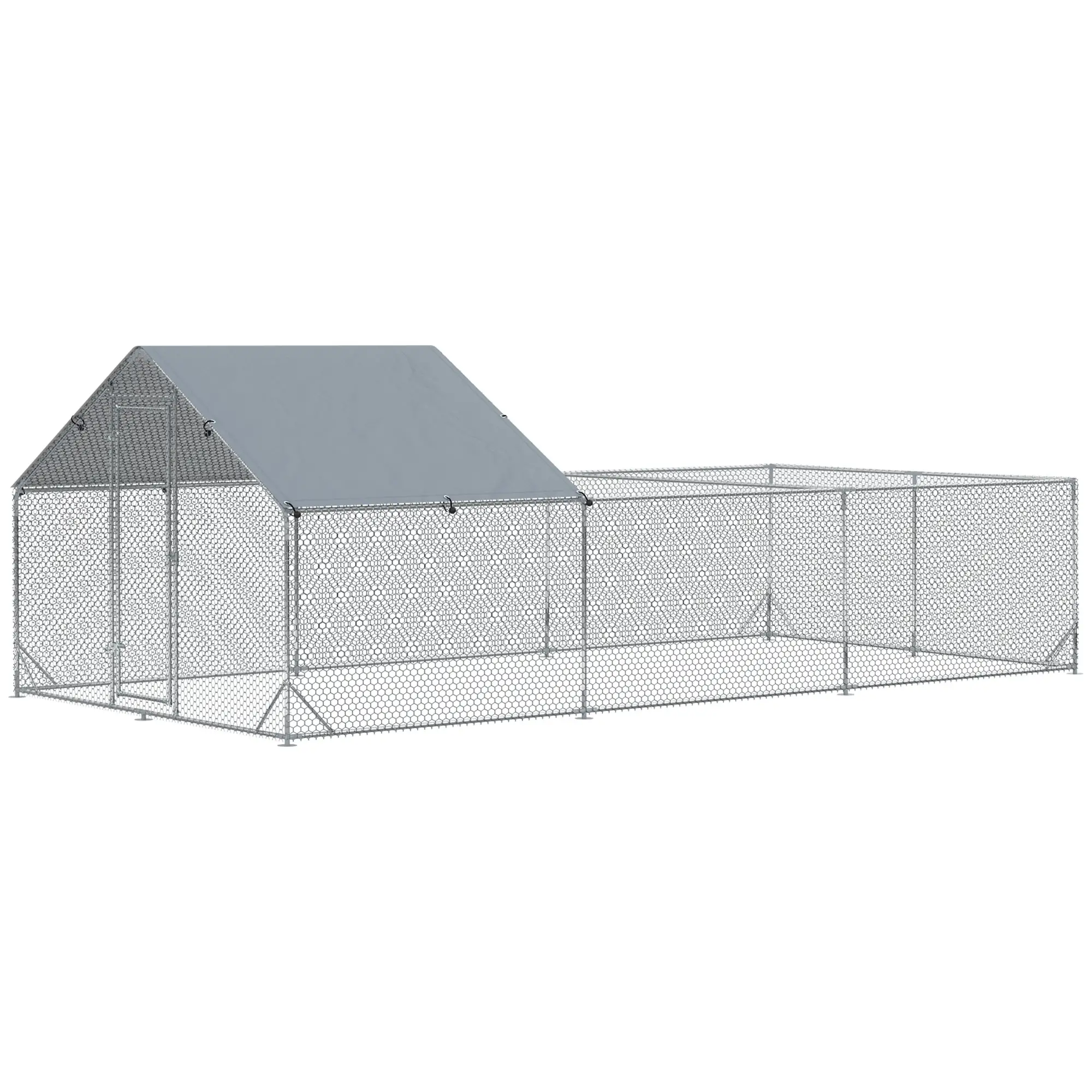 19.7' x 9.8' Metal Chicken Run, Waterproof Anti-UV Cover - Image 11