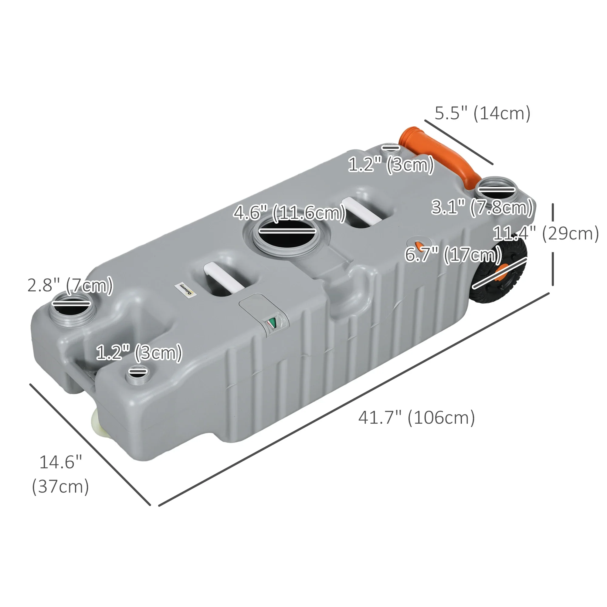 19.8 Gallon Portable RV Water Tank, Waste Storage, Rotating Drain Spout - Image 3