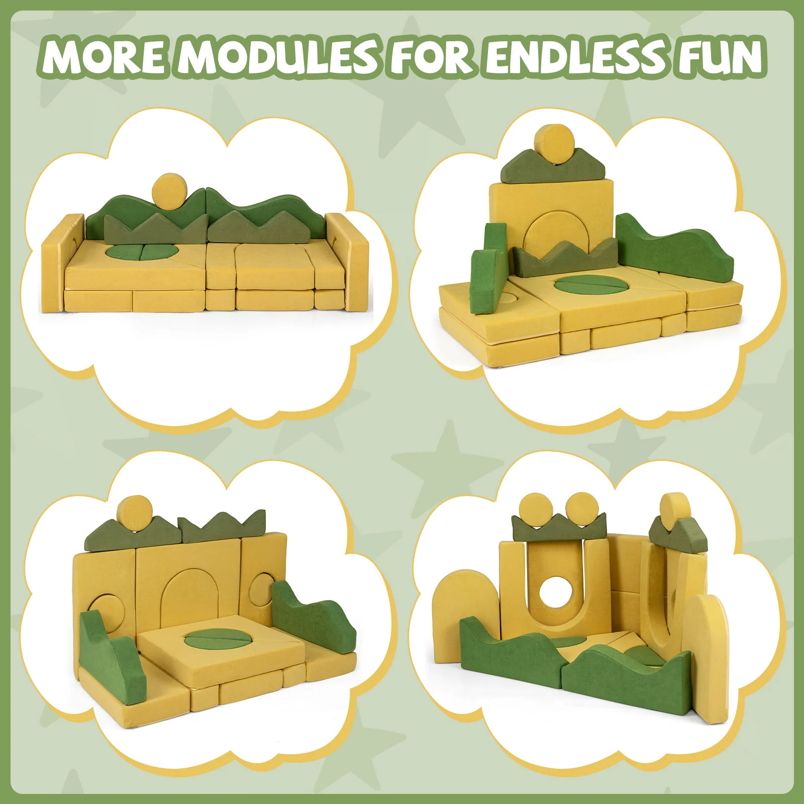 19 Pieces Modular Kids Play Couch for Inspiring Creativity - Image 10