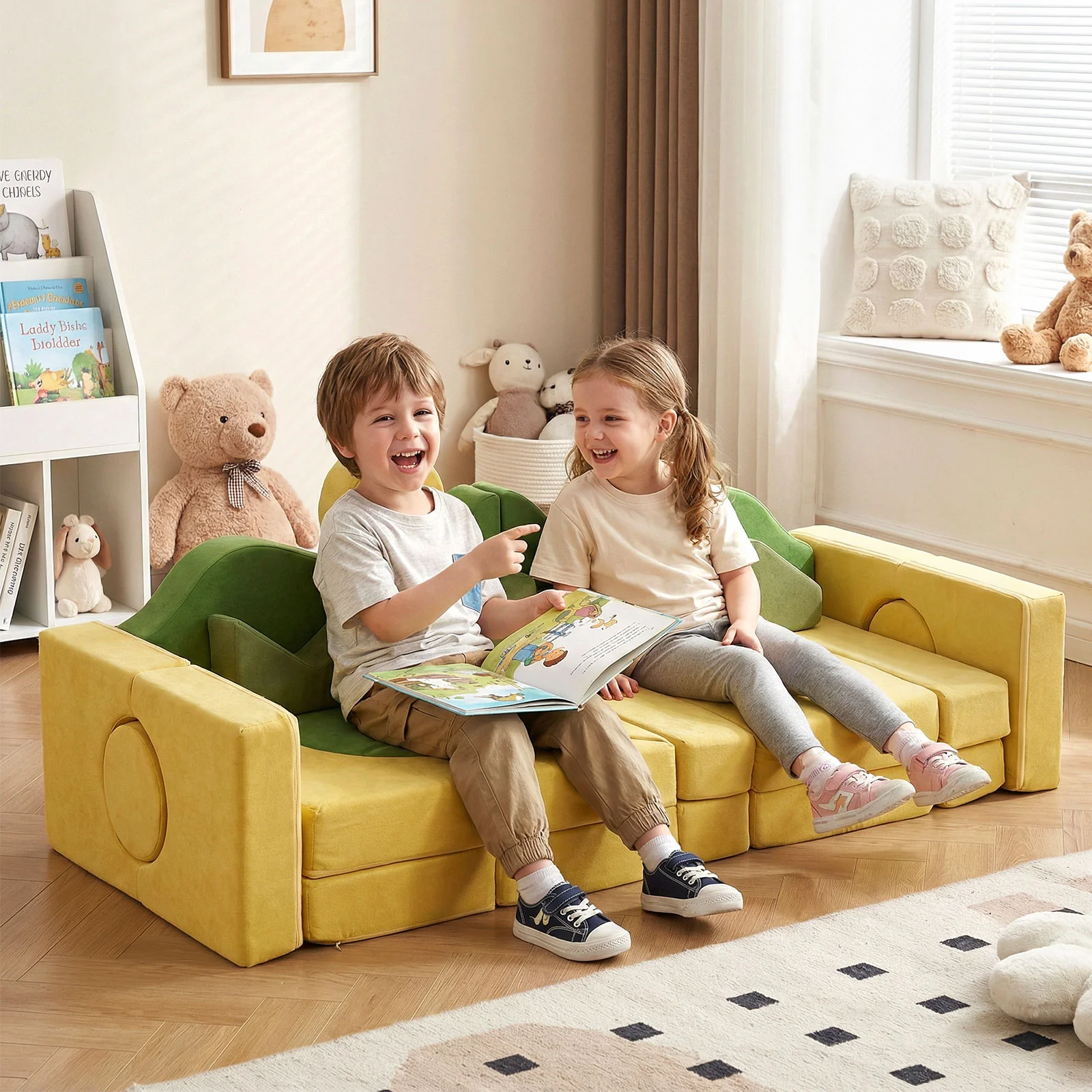 19 Pieces Modular Kids Play Couch for Inspiring Creativity - Image 2