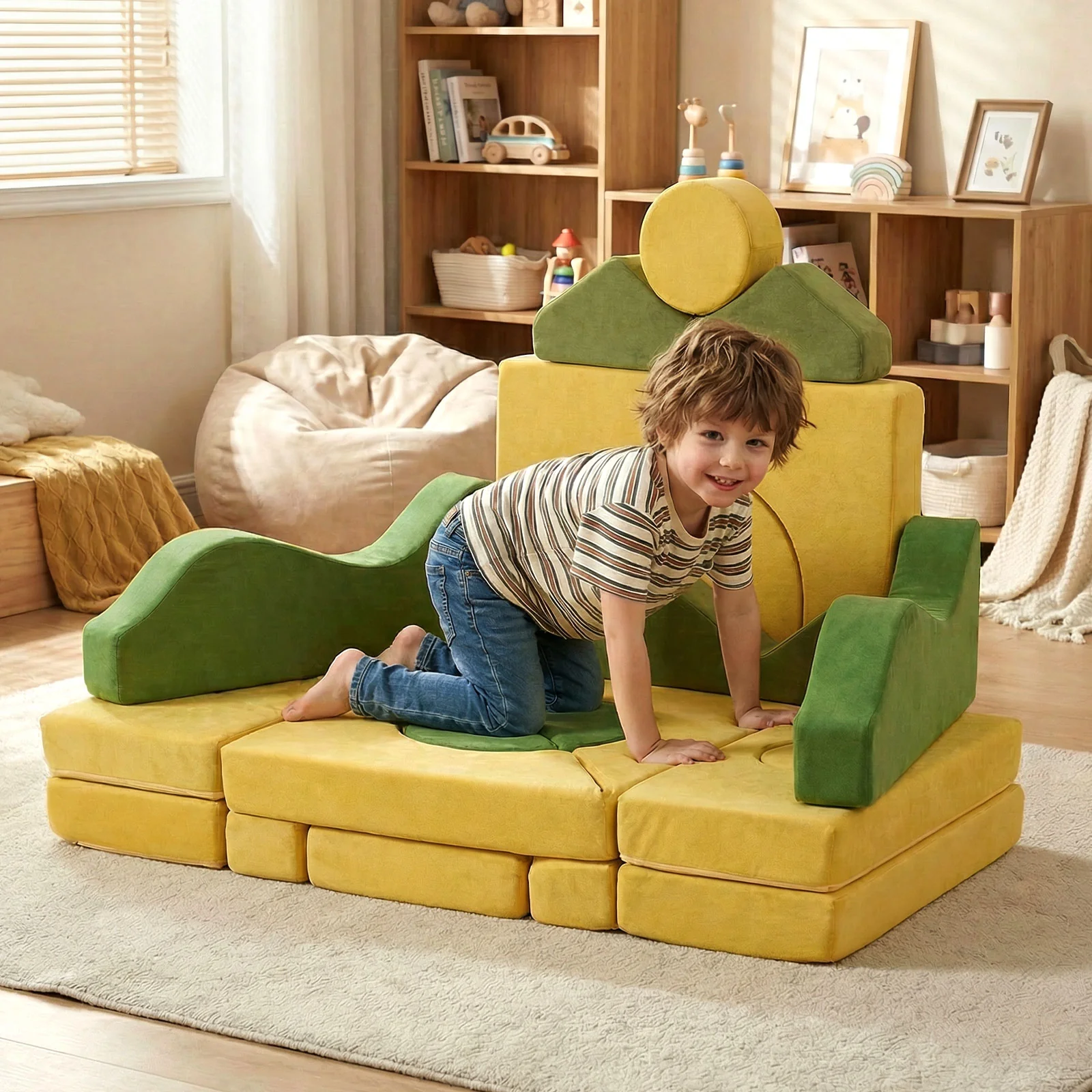 19 Pieces Modular Kids Play Couch for Inspiring Creativity - Image 3