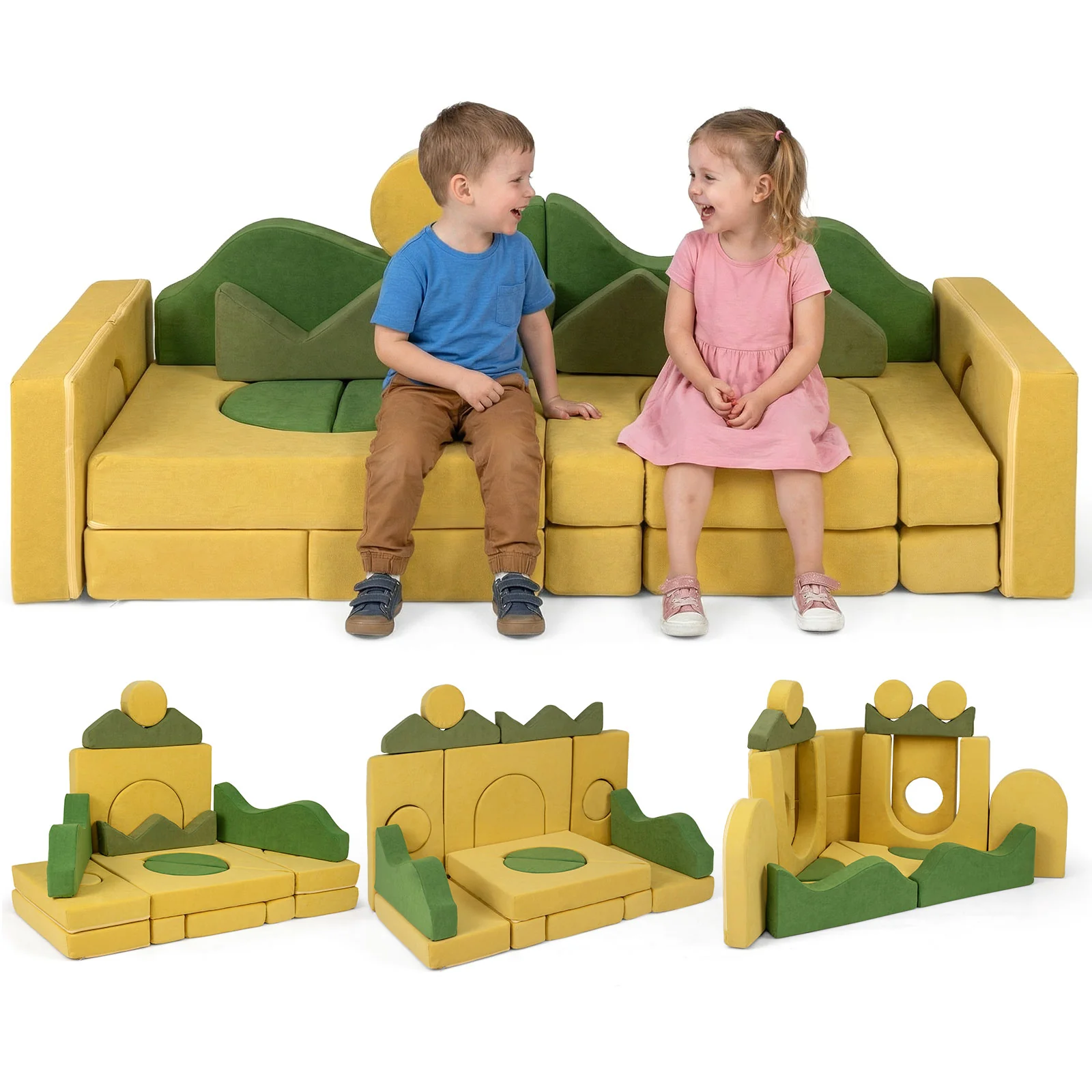 19 Pieces Modular Kids Play Couch for Inspiring Creativity - Image 5