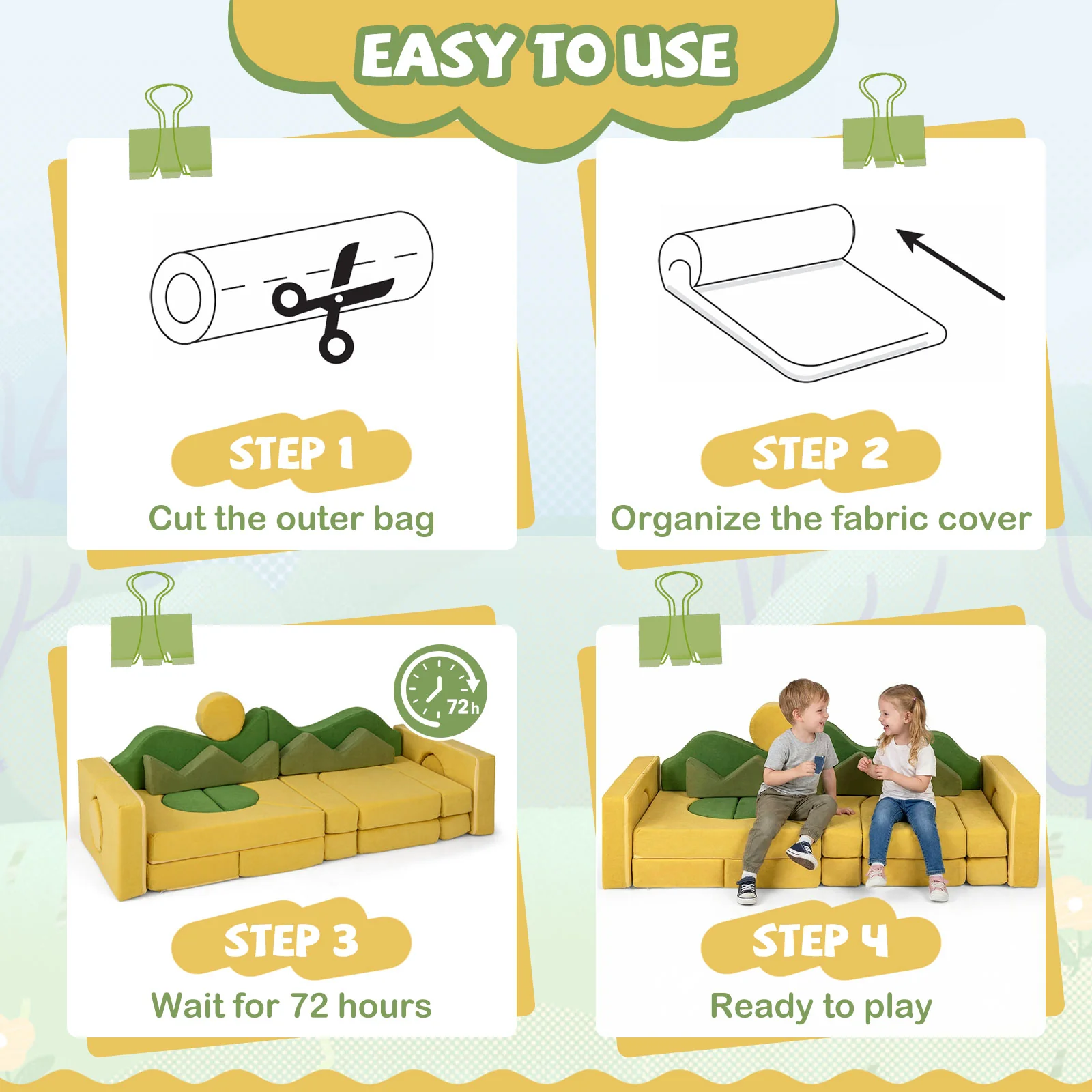 19 Pieces Modular Kids Play Couch for Inspiring Creativity - Image 8