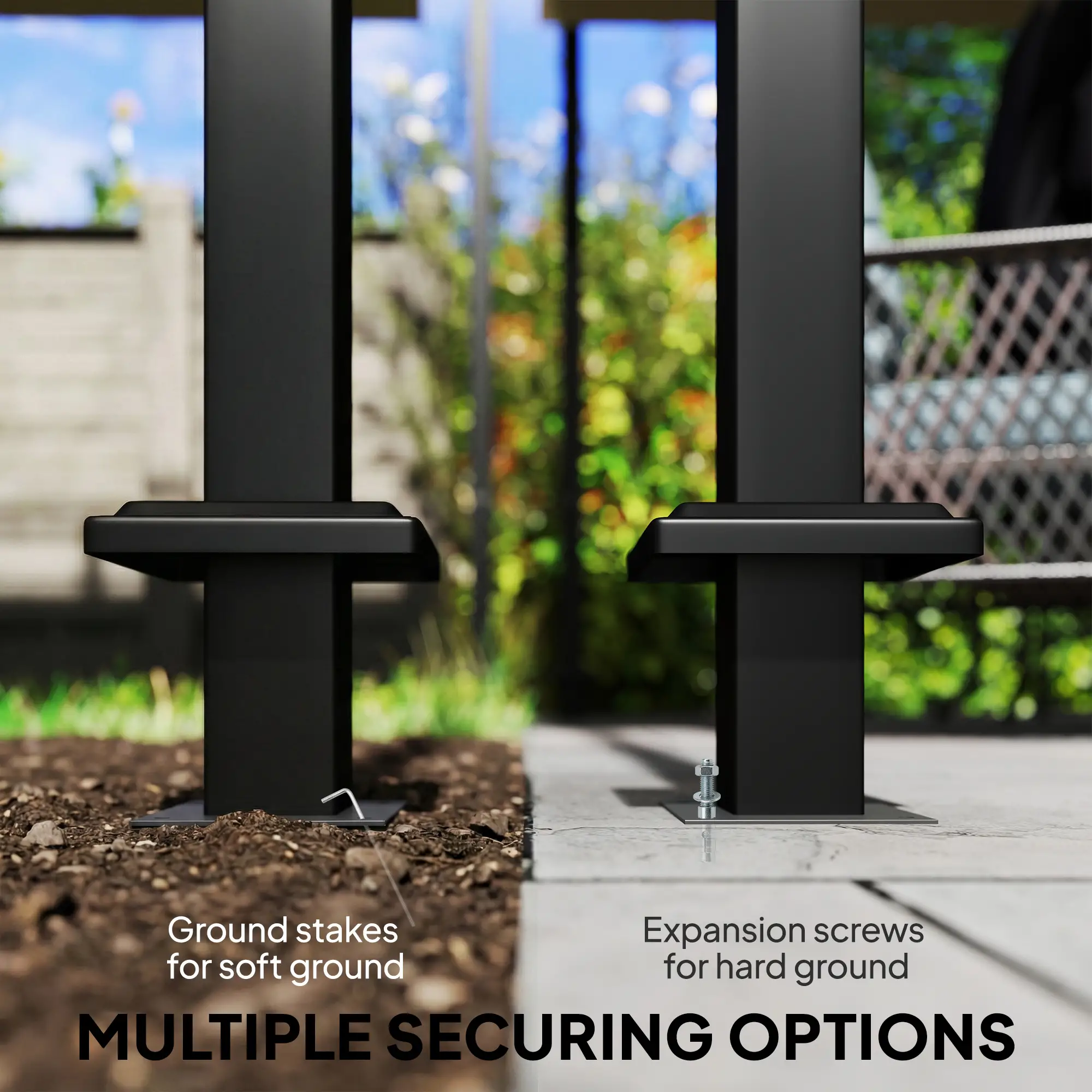 19' x 10' Dark Grey Pergola, Retractable Canopy, UV50+ Sun Shade, Dark Grey - Image 7