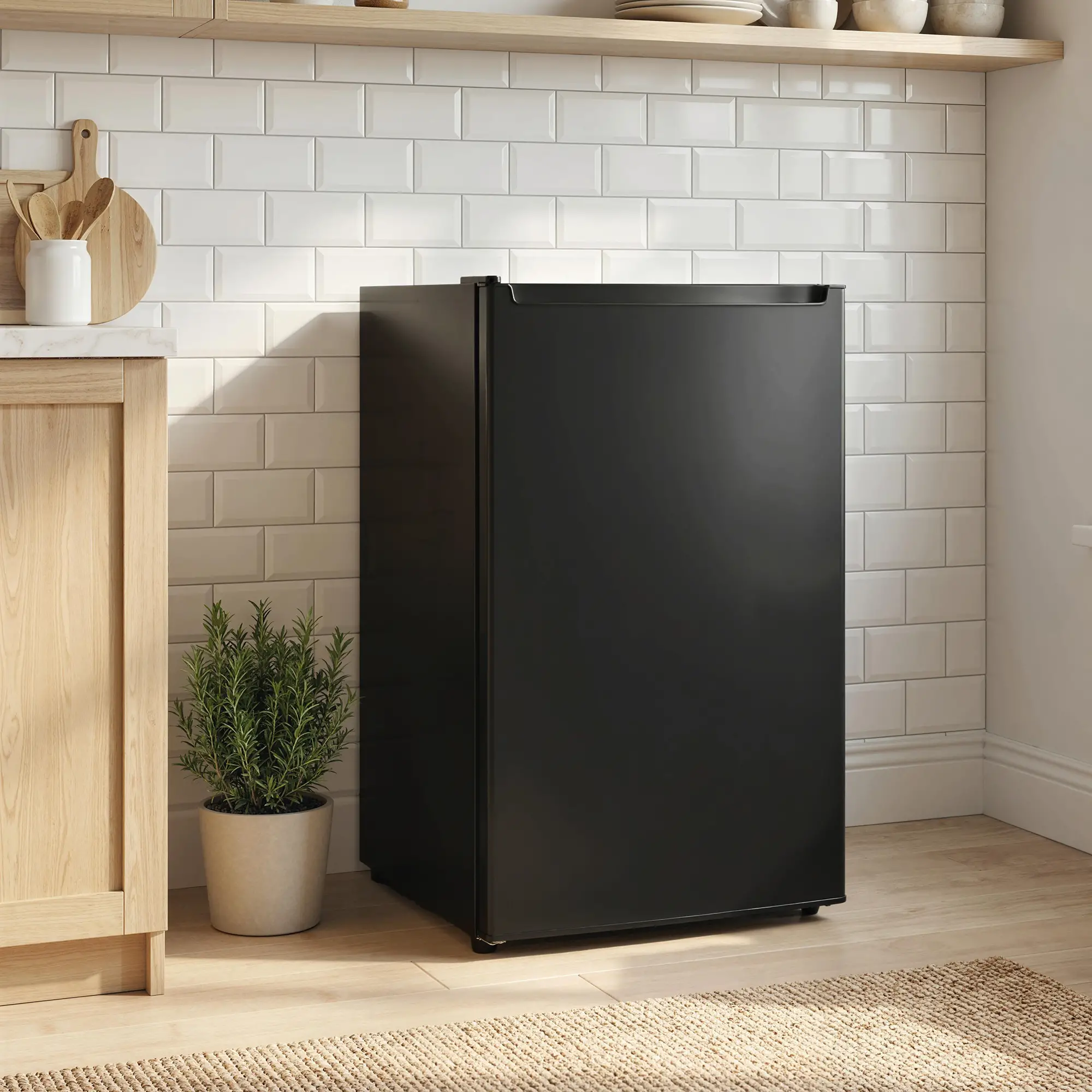 2.1 Cu. Ft. Mini Freezer, Compact Upright, Reversible Door, Black - Image 2