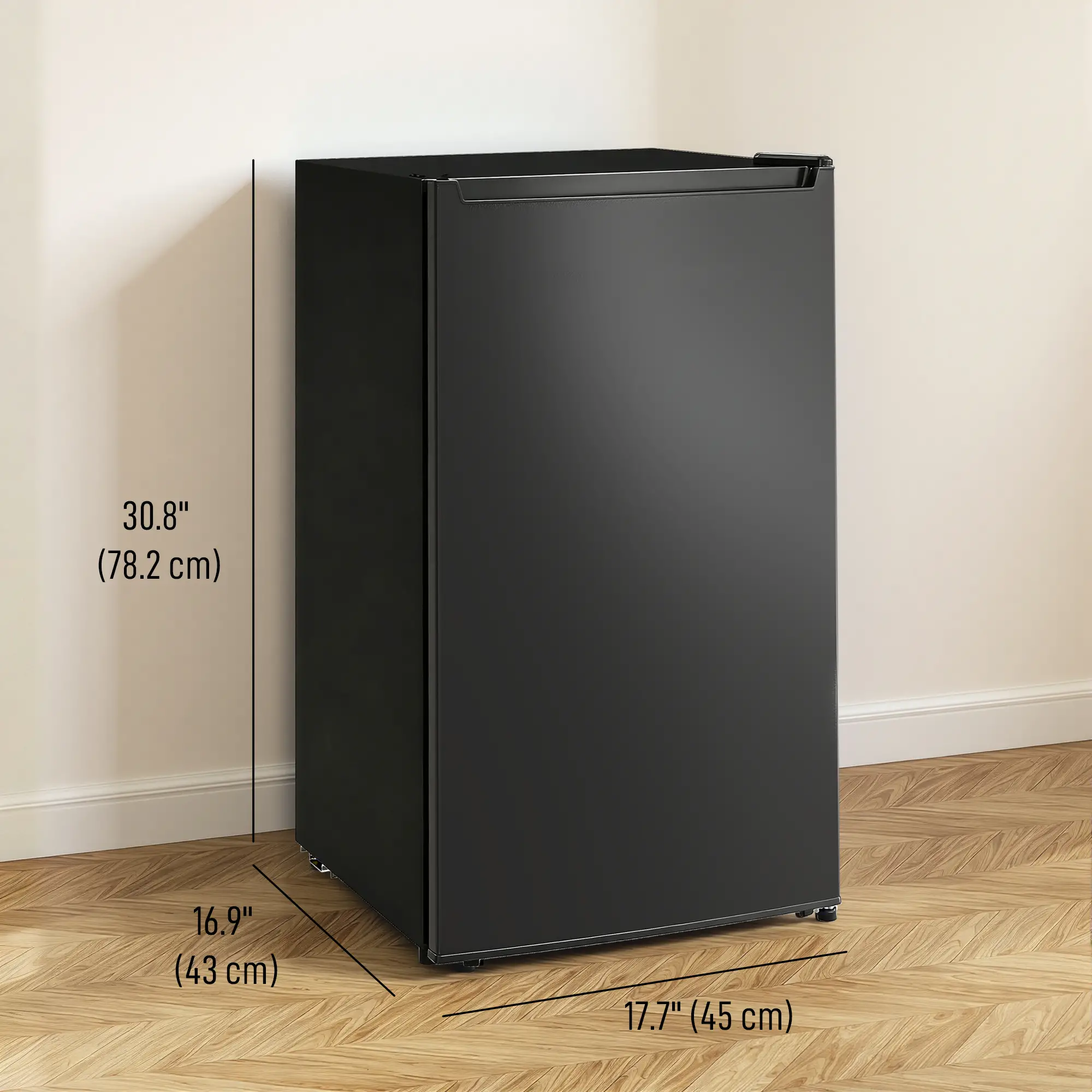 2.1 Cu. Ft. Mini Freezer, Compact Upright, Reversible Door, Black - Image 3