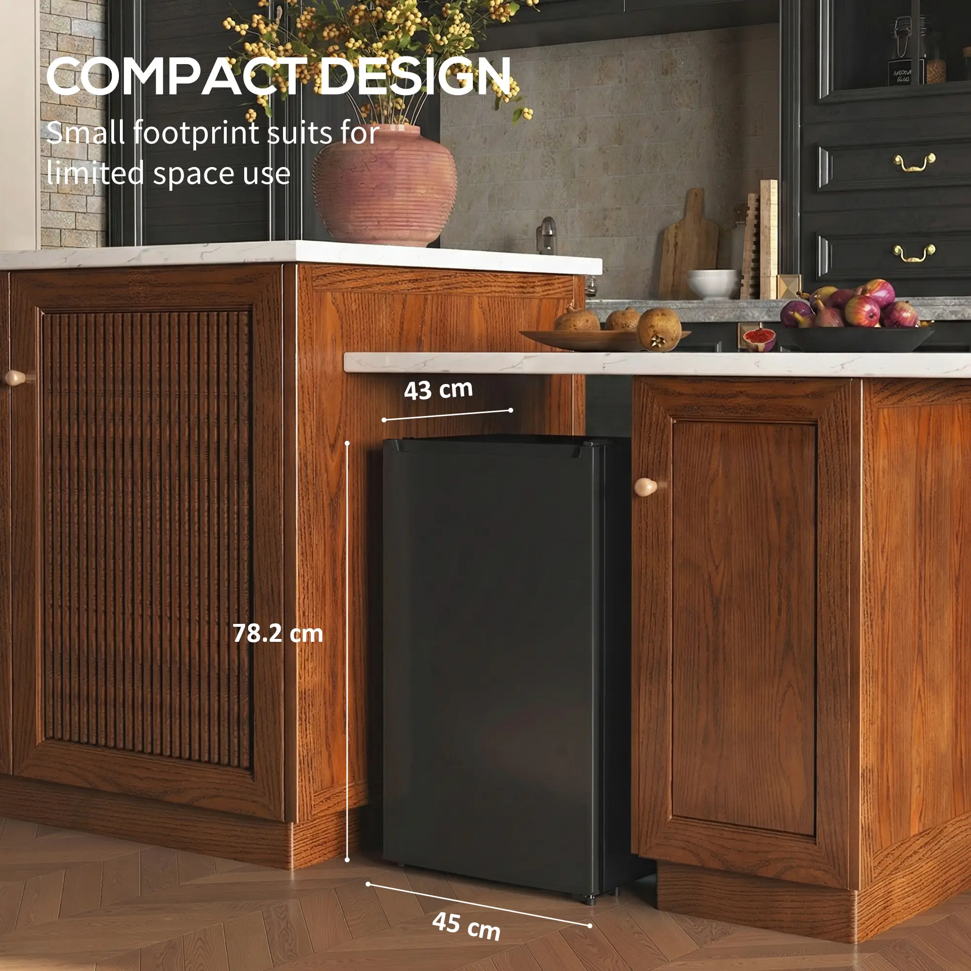 2.1 Cu. Ft. Mini Freezer, Compact Upright, Reversible Door, Black - Image 5