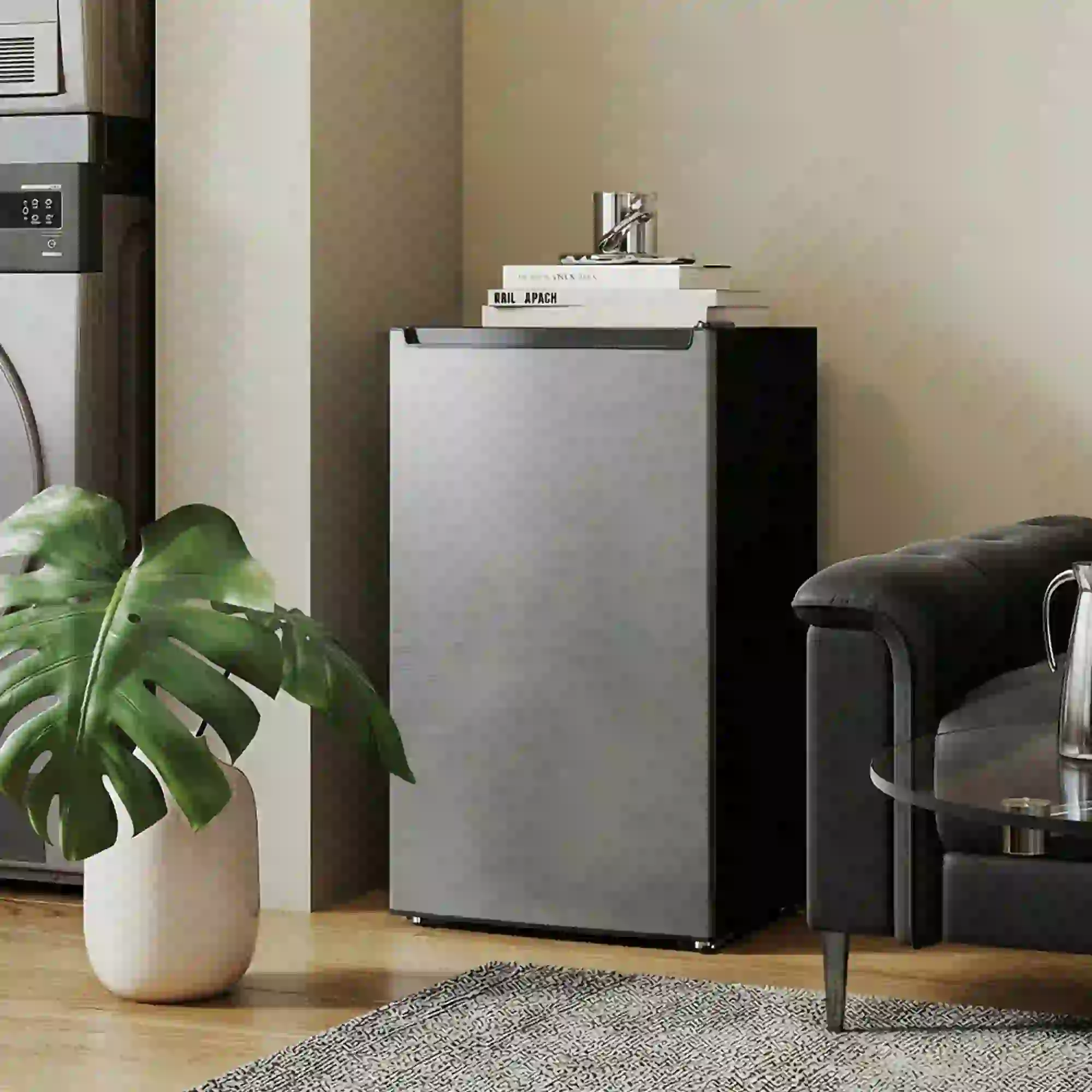 2.1 Cu. Ft. Mini Freezer, Compact Upright, Reversible Door, Removable Shelf, Adjustable Temperature, Silver - Image 8