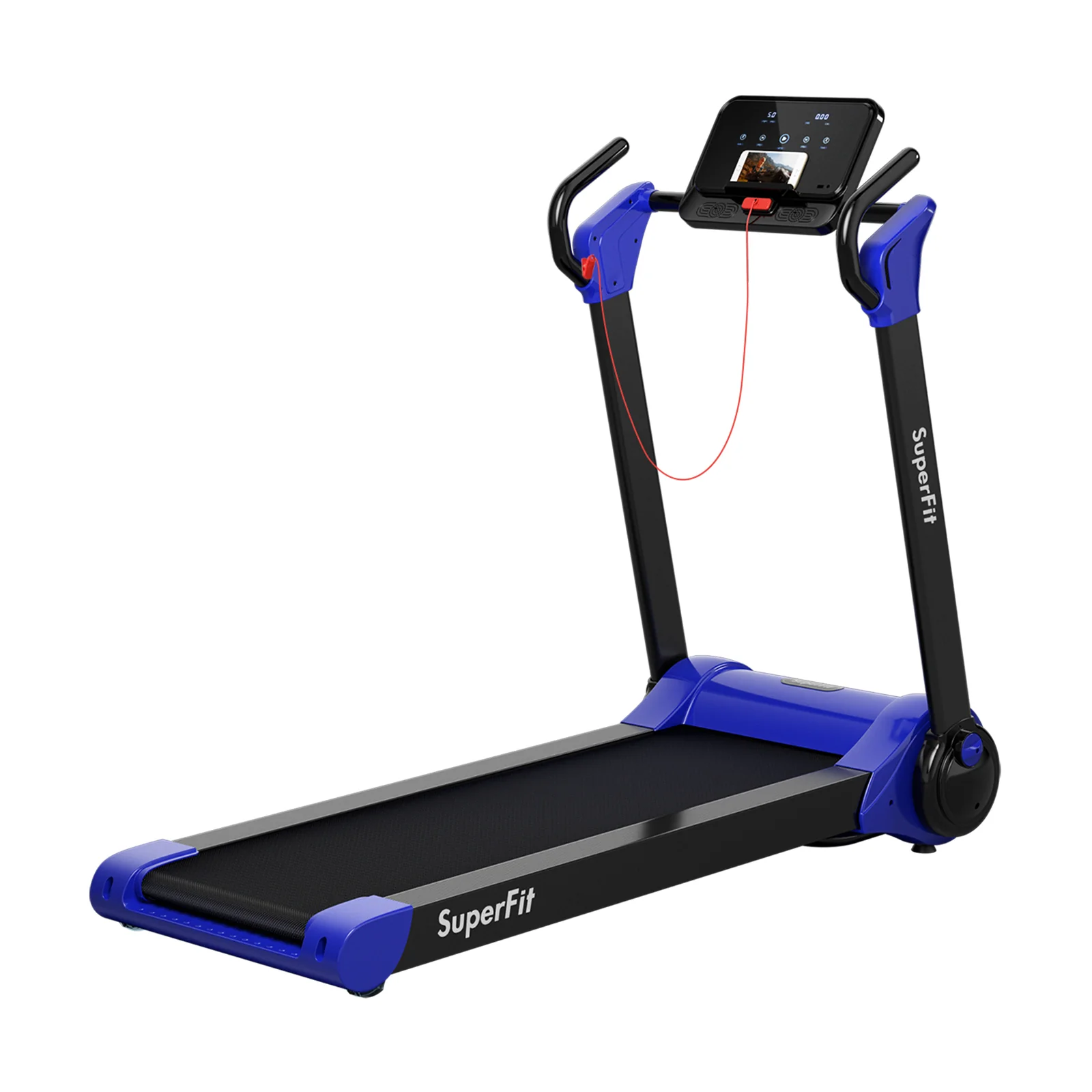 2.25 HP Folding Treadmill With LED Display, APP Control, Navy