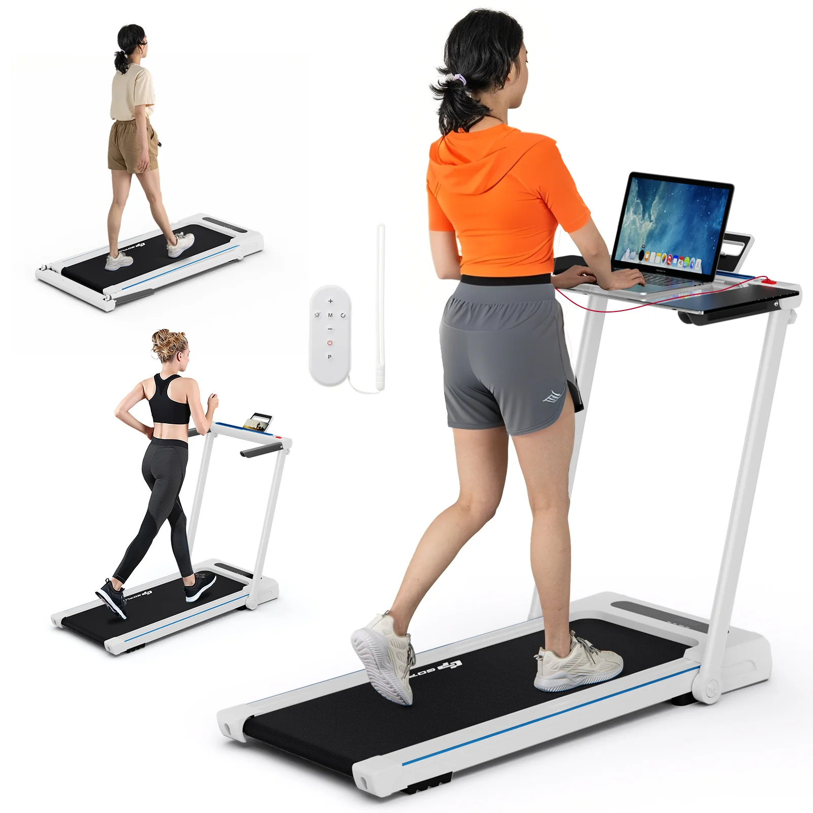 2.25HP 3-in-1 Folding Treadmill, White