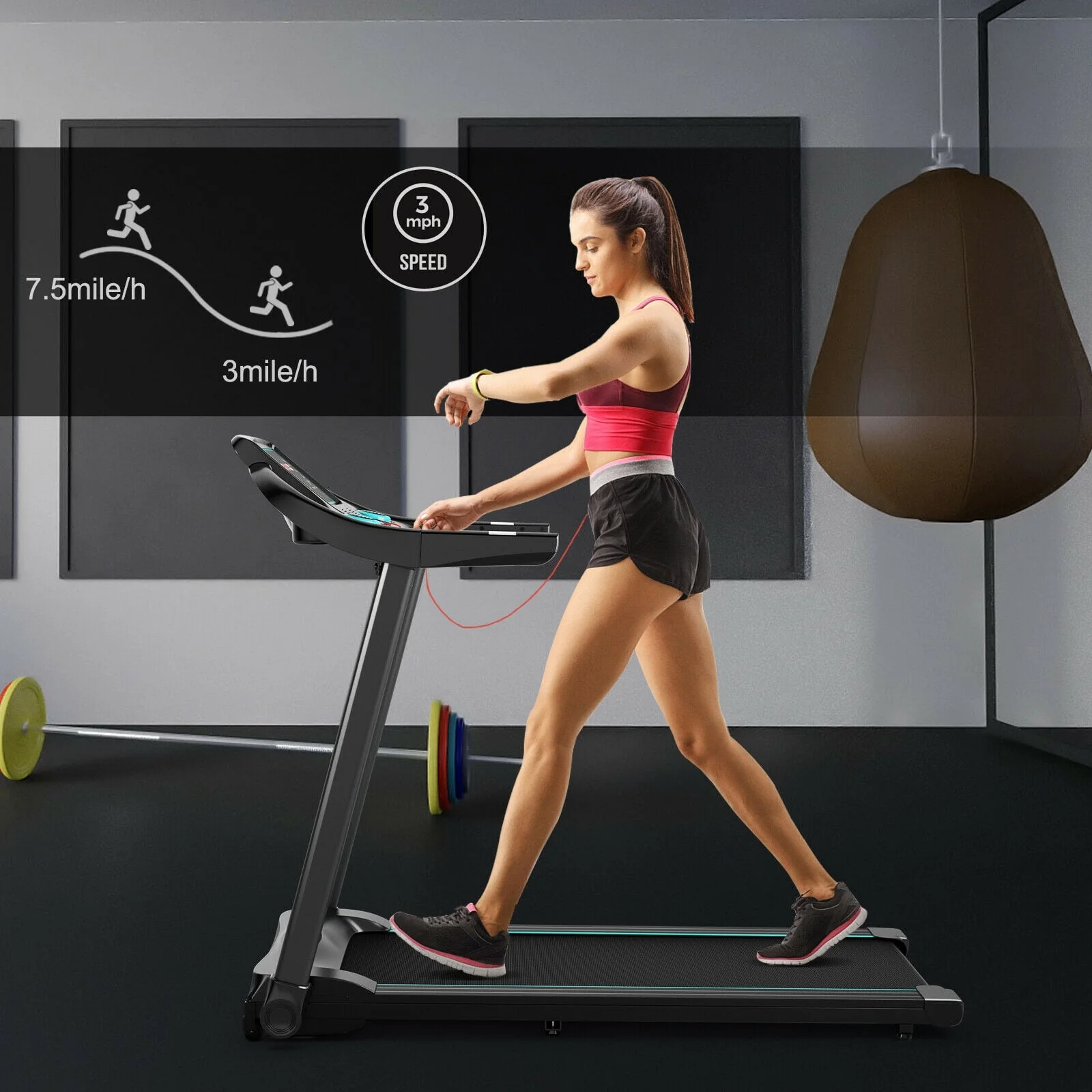 2.25HP Electric Treadmill, With Speaker And APP Control, Blue - Image 2
