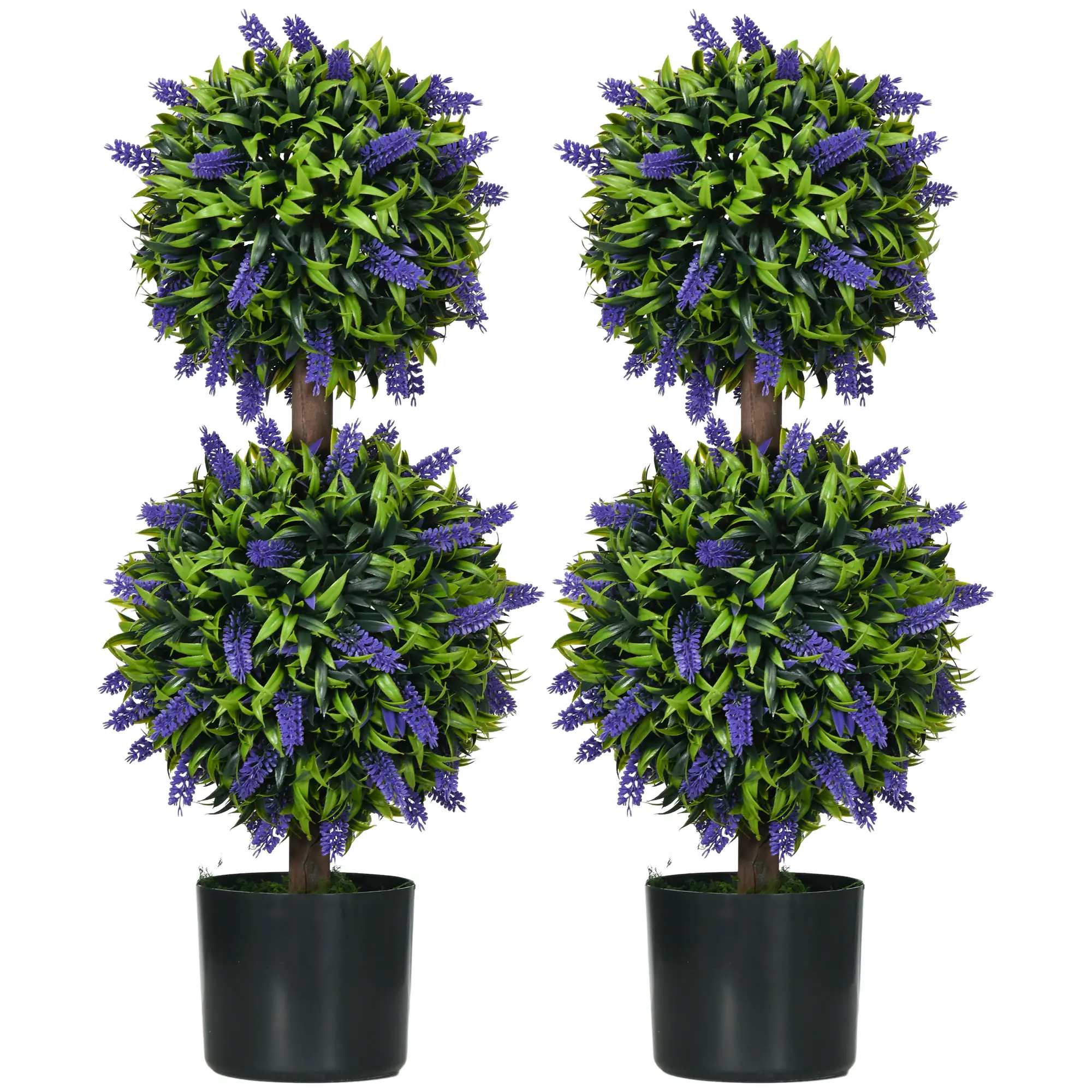 2.3ft Artificial Lavender Plants, Set of 2 with Pot, Indoor Outdoor Decor