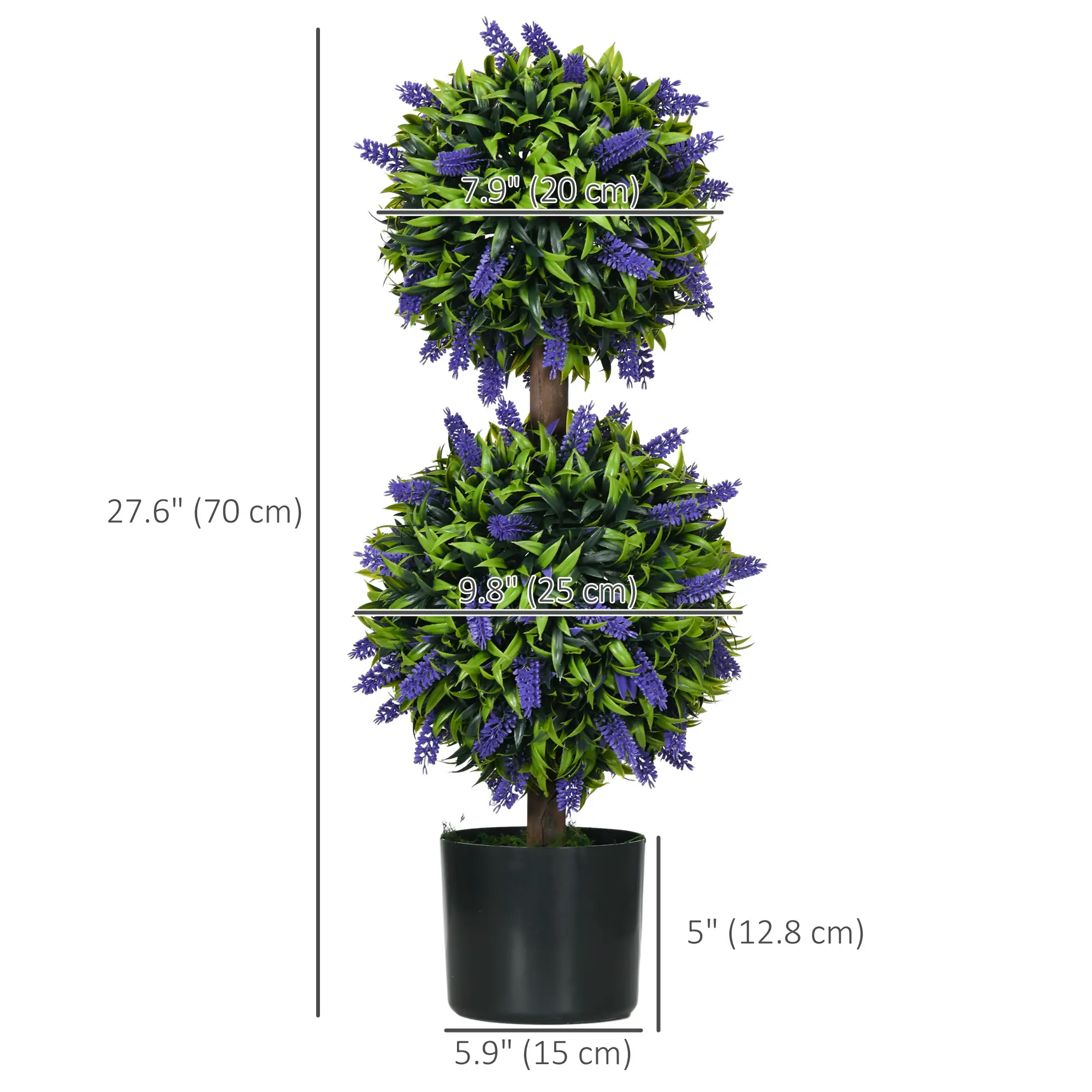 2.3ft Artificial Lavender Plants, Set of 2 with Pot, Indoor Outdoor Decor - Image 3