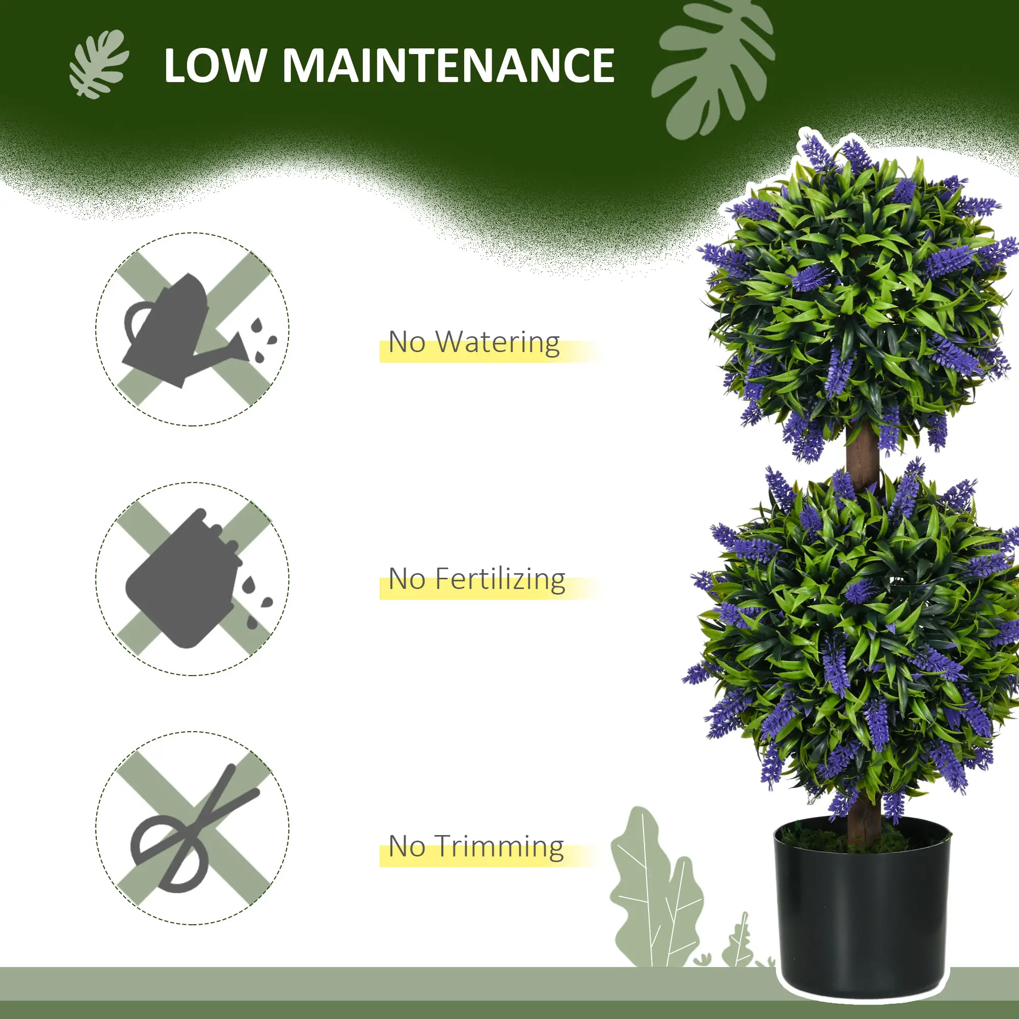 2.3ft Artificial Lavender Plants, Set of 2 with Pot, Indoor Outdoor Decor - Image 6
