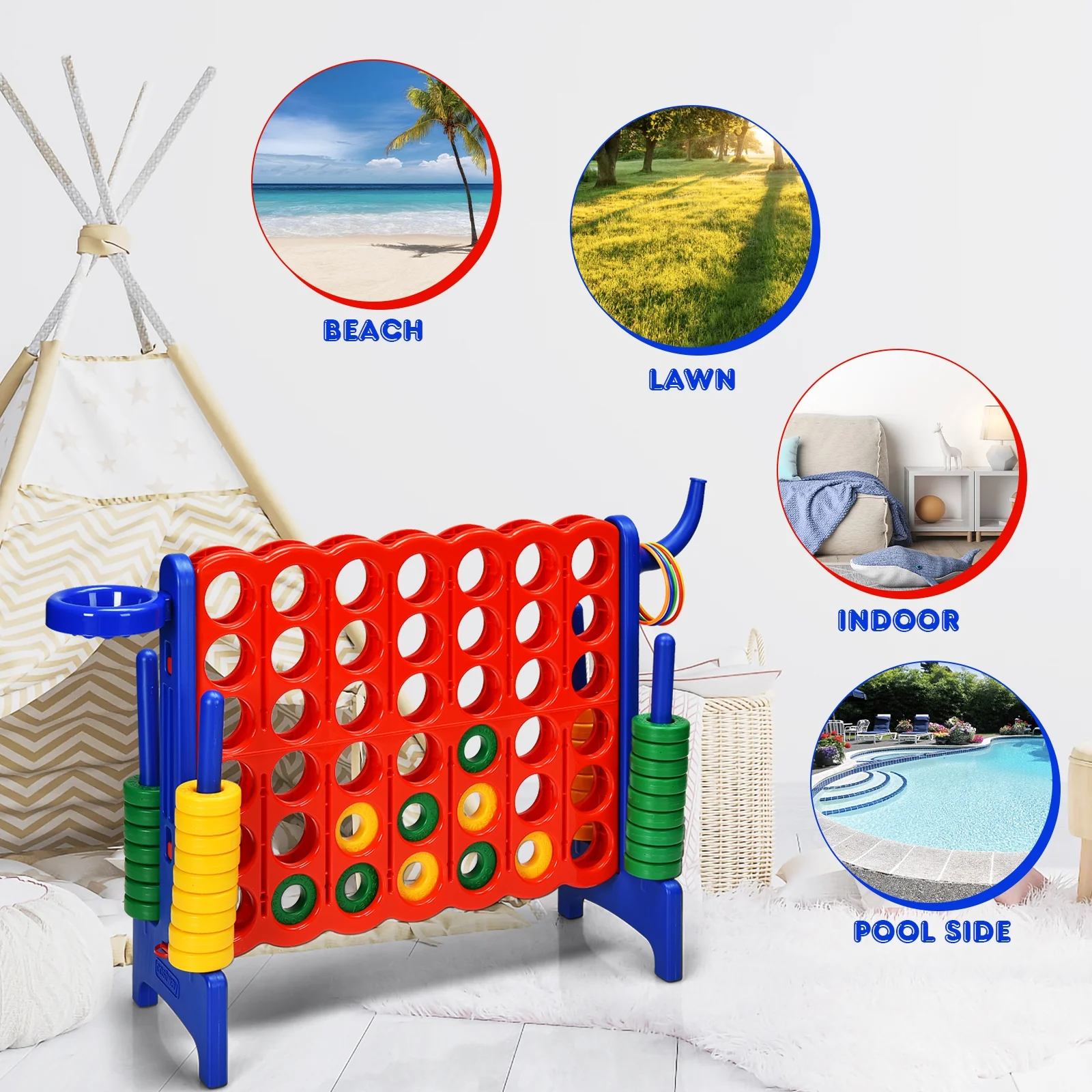 2.5 Feet 4-To-Score Giant Game Set, Blue - Image 10