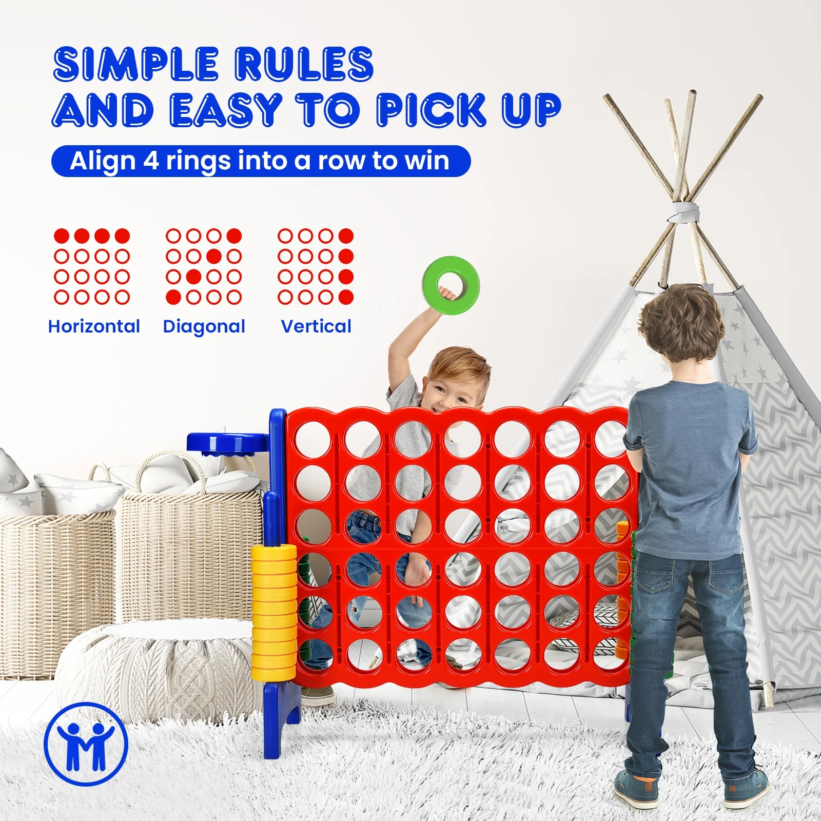 2.5 Feet 4-To-Score Giant Game Set, Blue - Image 7