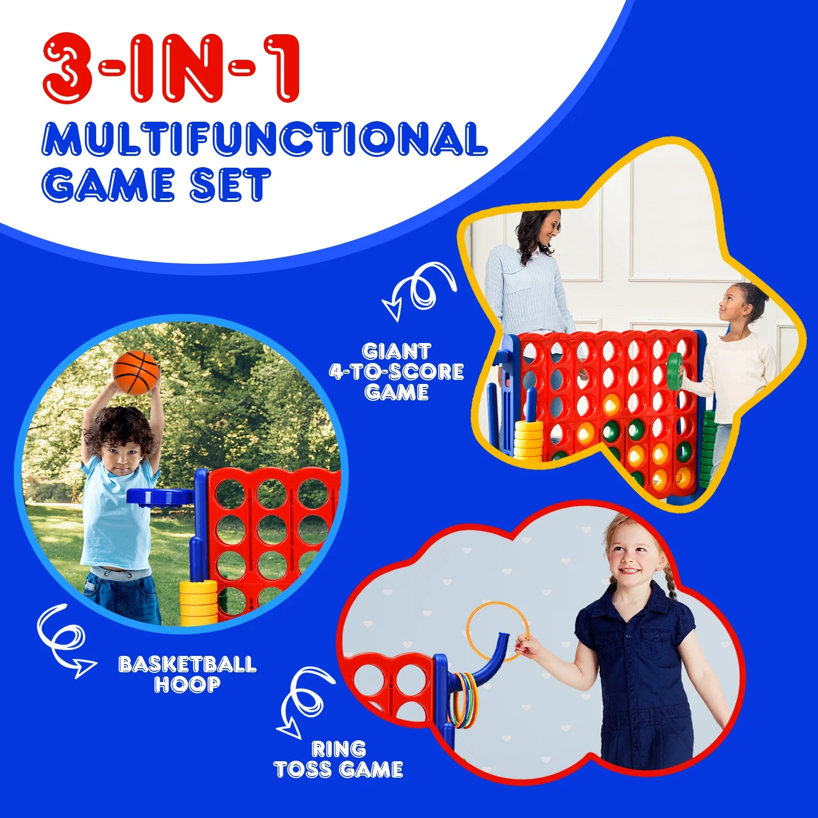2.5 Feet 4-To-Score Giant Game Set, Blue - Image 8
