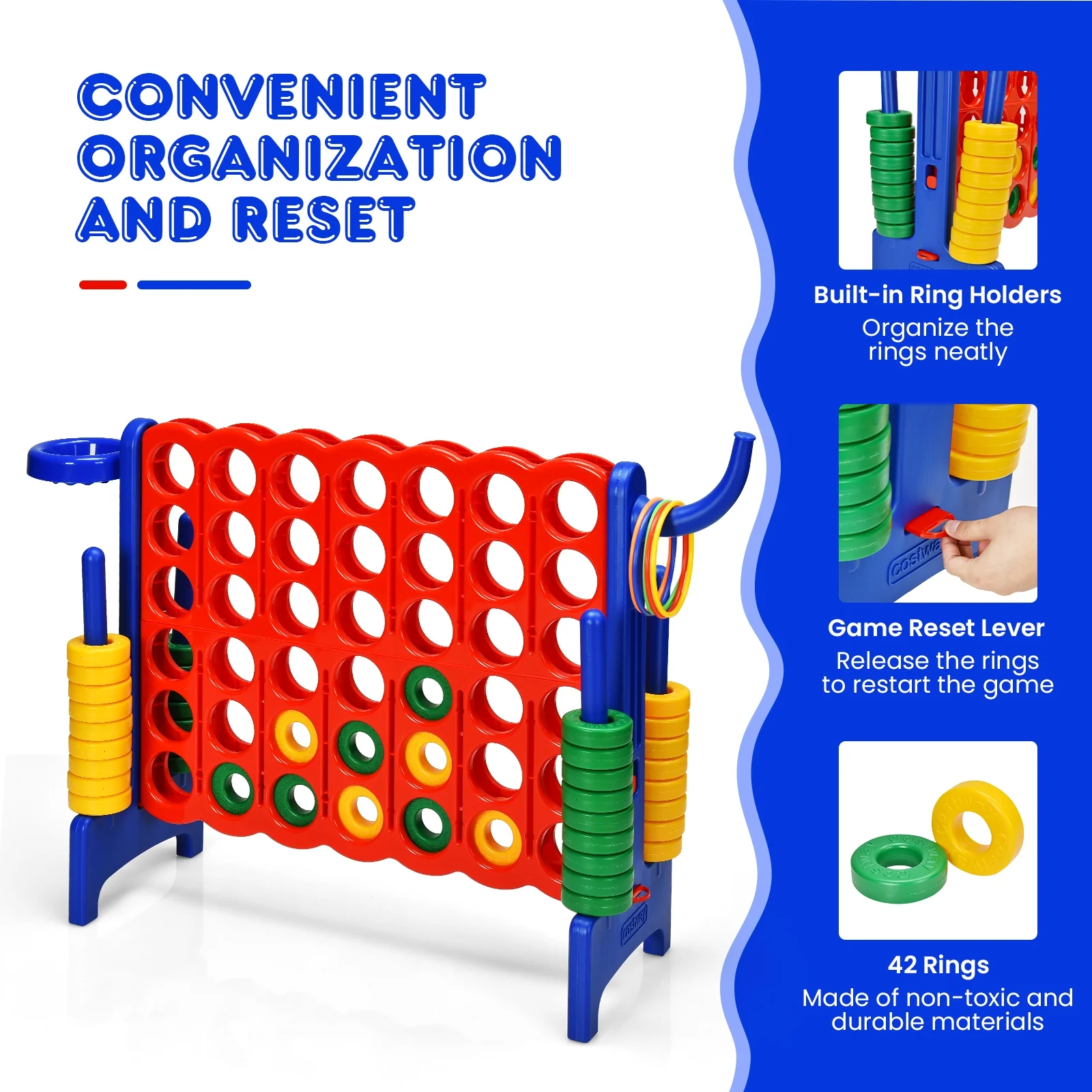 2.5 Feet 4-To-Score Giant Game Set, Blue - Image 9