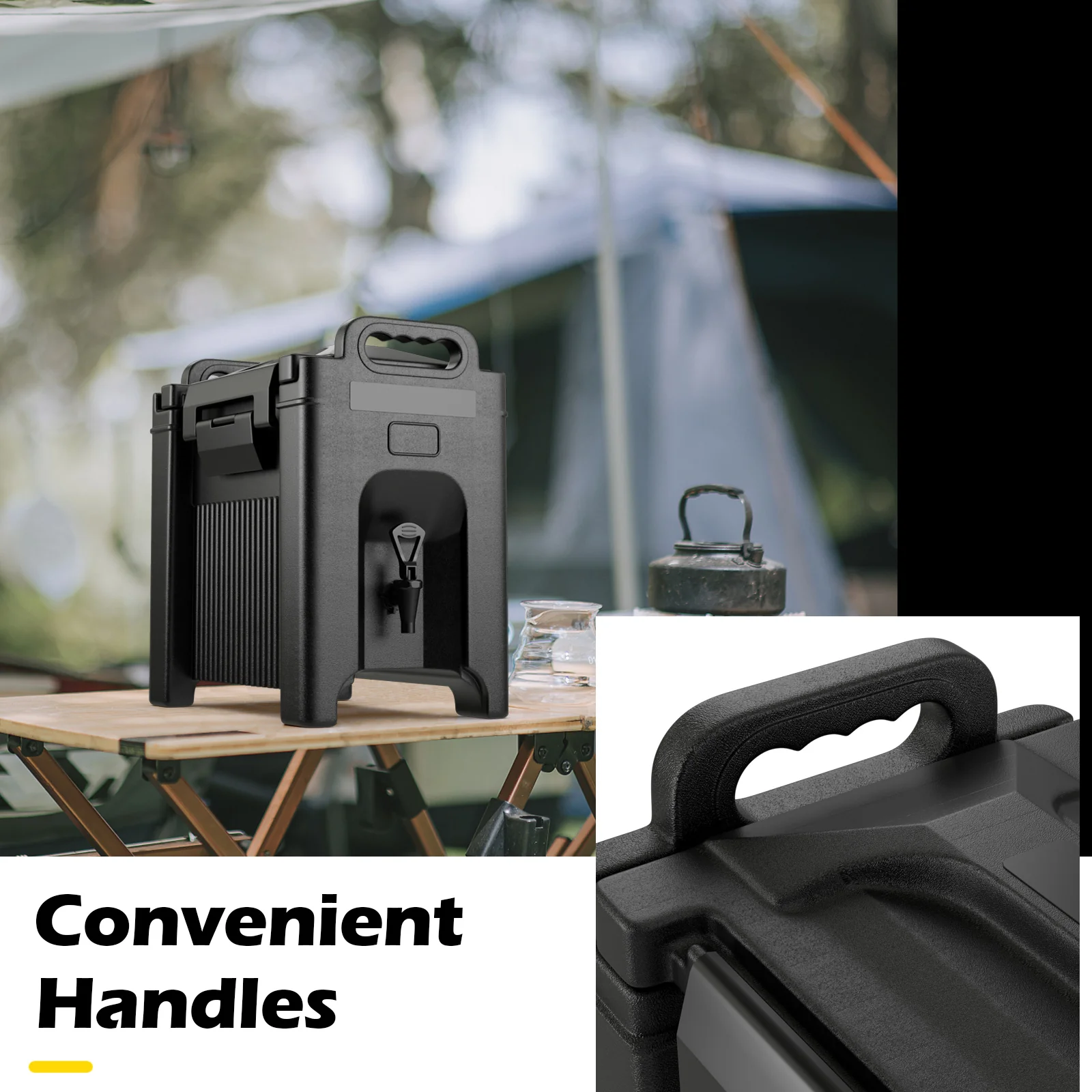 2.5 Gallon Insulated Beverage Dispenser, Black - Image 10
