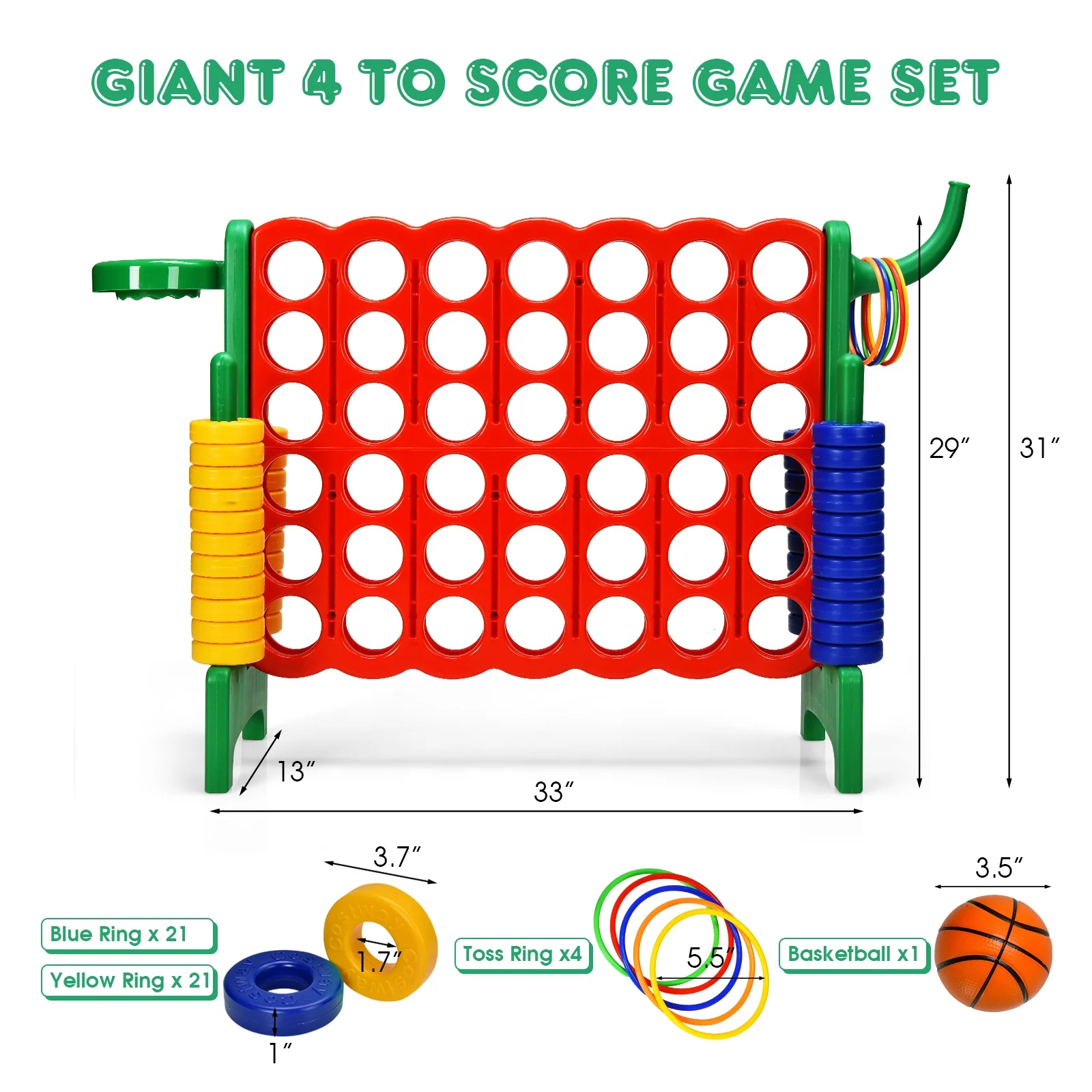 2.5ft 4-To-Score Giant Game Set, Green - Image 5