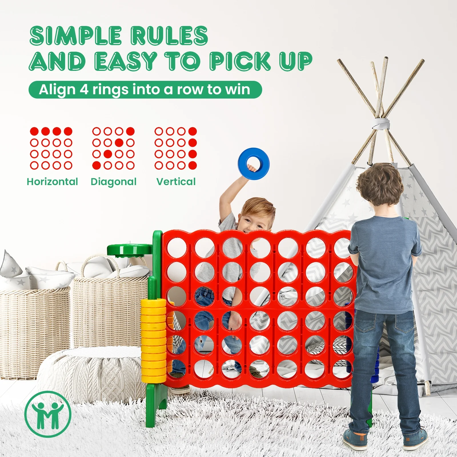 2.5ft 4-To-Score Giant Game Set, Green - Image 7