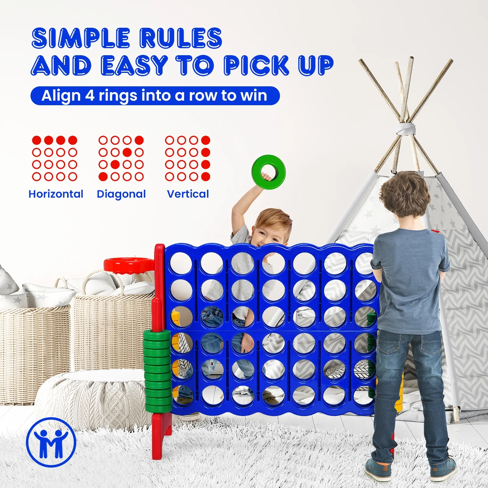 2.5ft Giant 4-To-Score Game Set, Red - Image 7