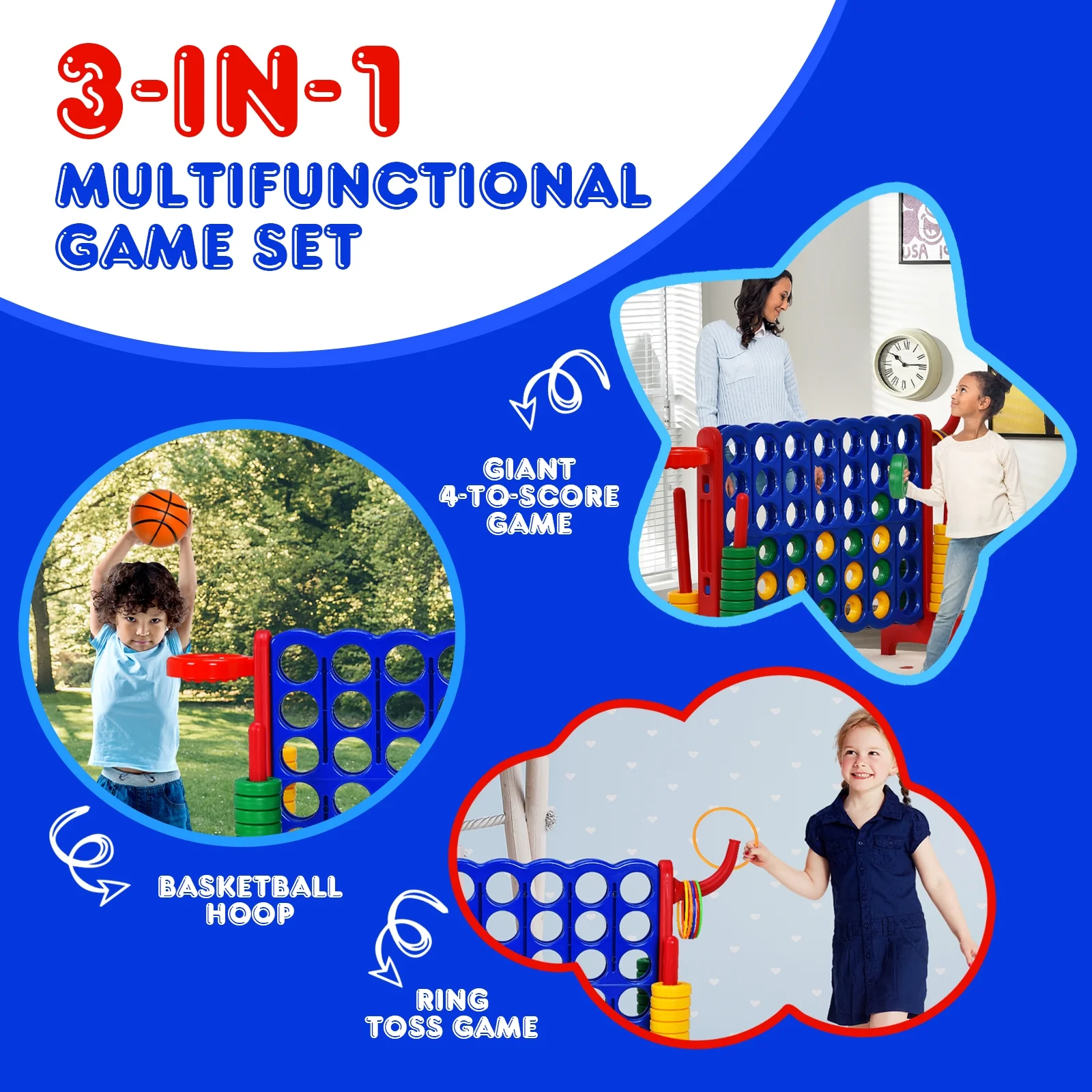 2.5ft Giant 4-To-Score Game Set, Red - Image 8
