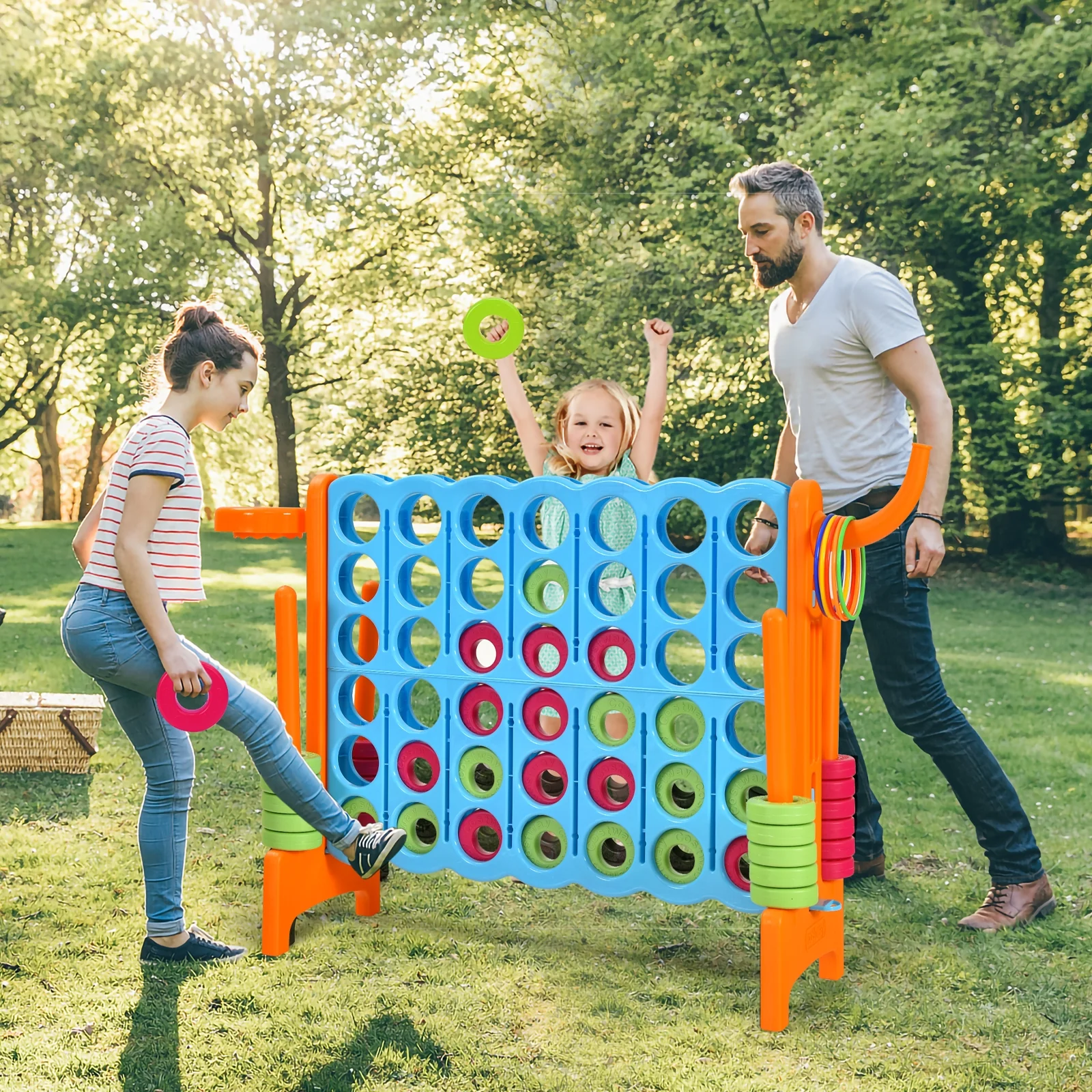 2.5ft Giant Game Set, 4-To-Score, Orange - Image 2