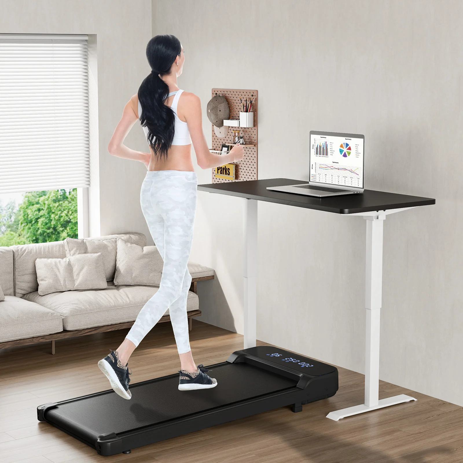 2.5HP Under Desk Treadmill, Remote Control, 3 Modes, Black - Image 2