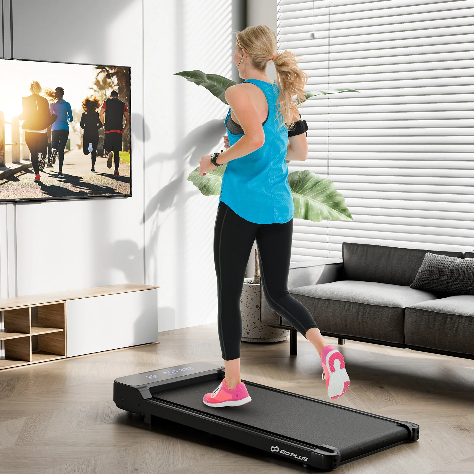 2.5HP Under Desk Treadmill, Remote Control, 3 Modes, Black - Image 3