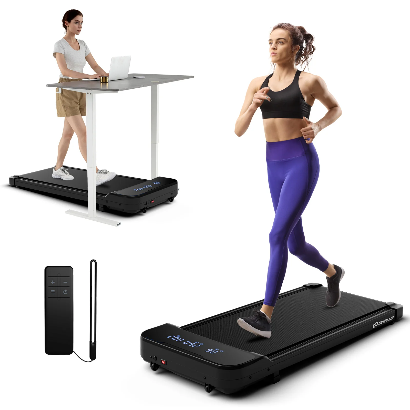 2.5HP Under Desk Treadmill, Remote Control, 3 Modes, Black - Image 4