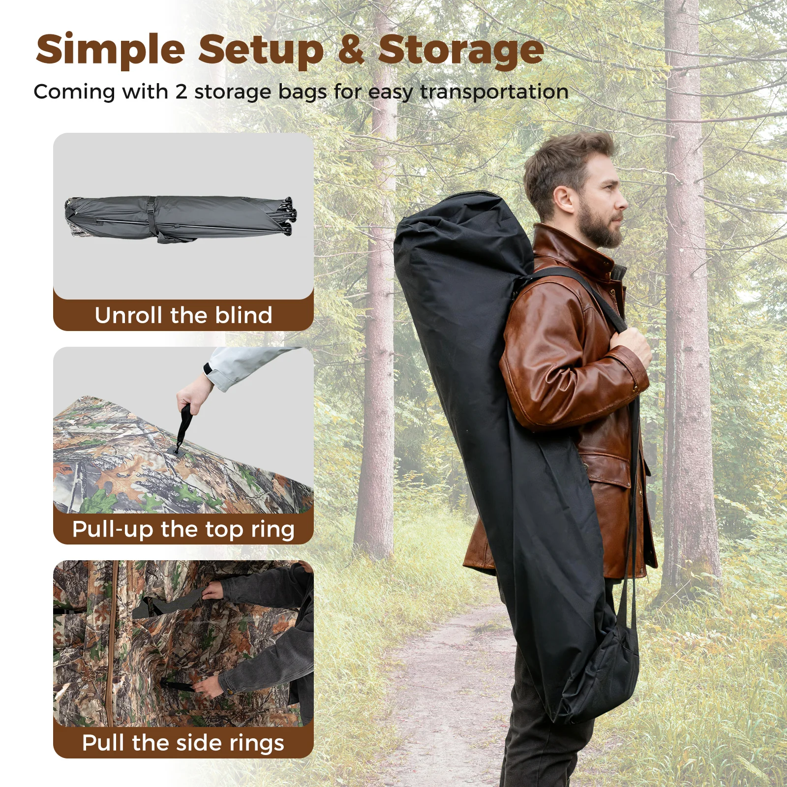 2-6 Person Side-by-Side Hunting Blinds Double One-way See-through Ground Blinds - Image 10