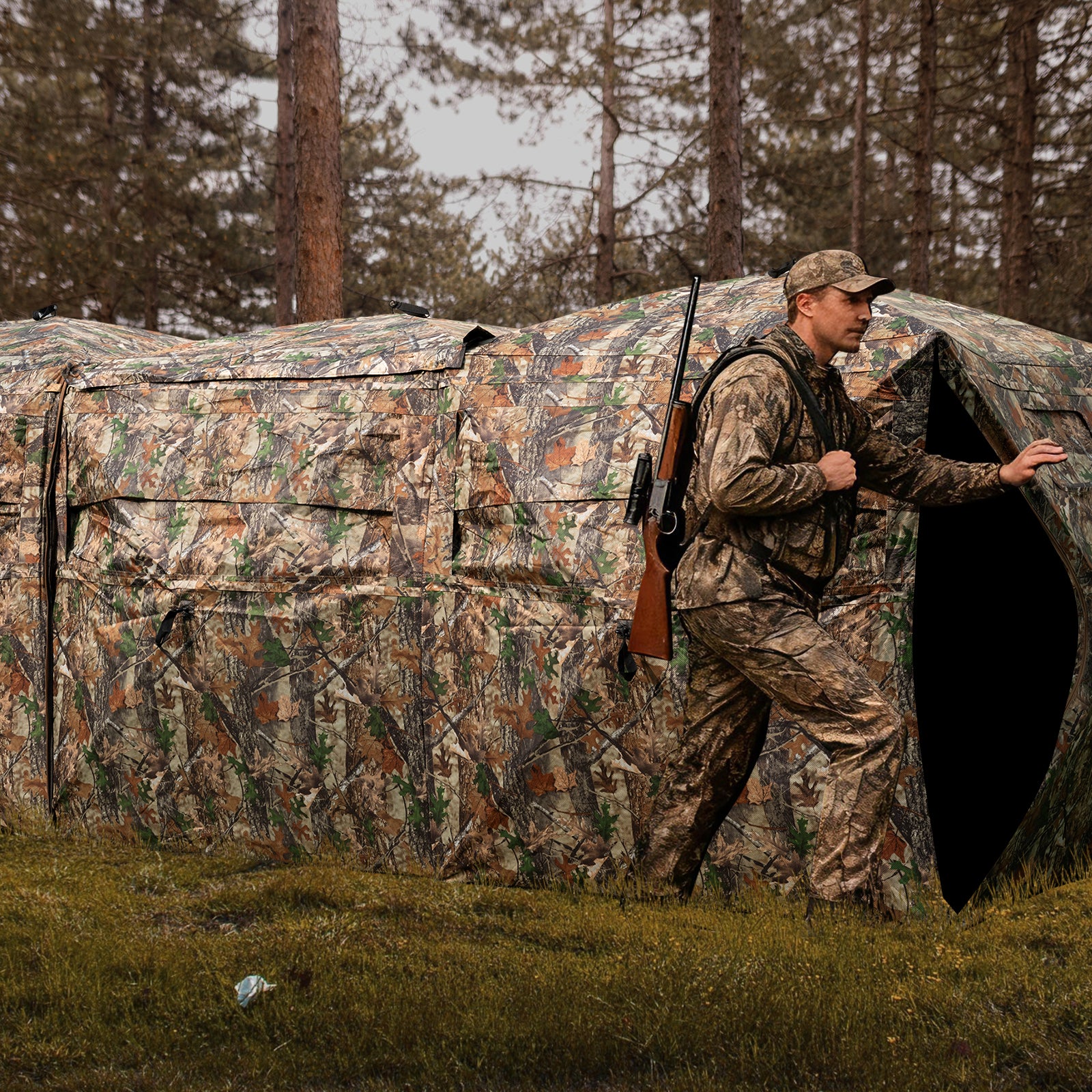2-6 Person Side-by-Side Hunting Blinds Double One-way See-through Ground Blinds - Image 2