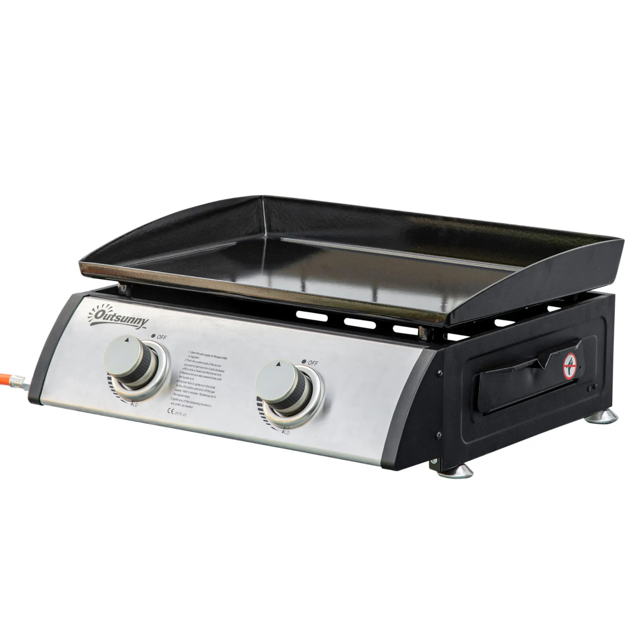 2 Burner Portable Tabletop Gas Grill, For Camping Picnic, Silver