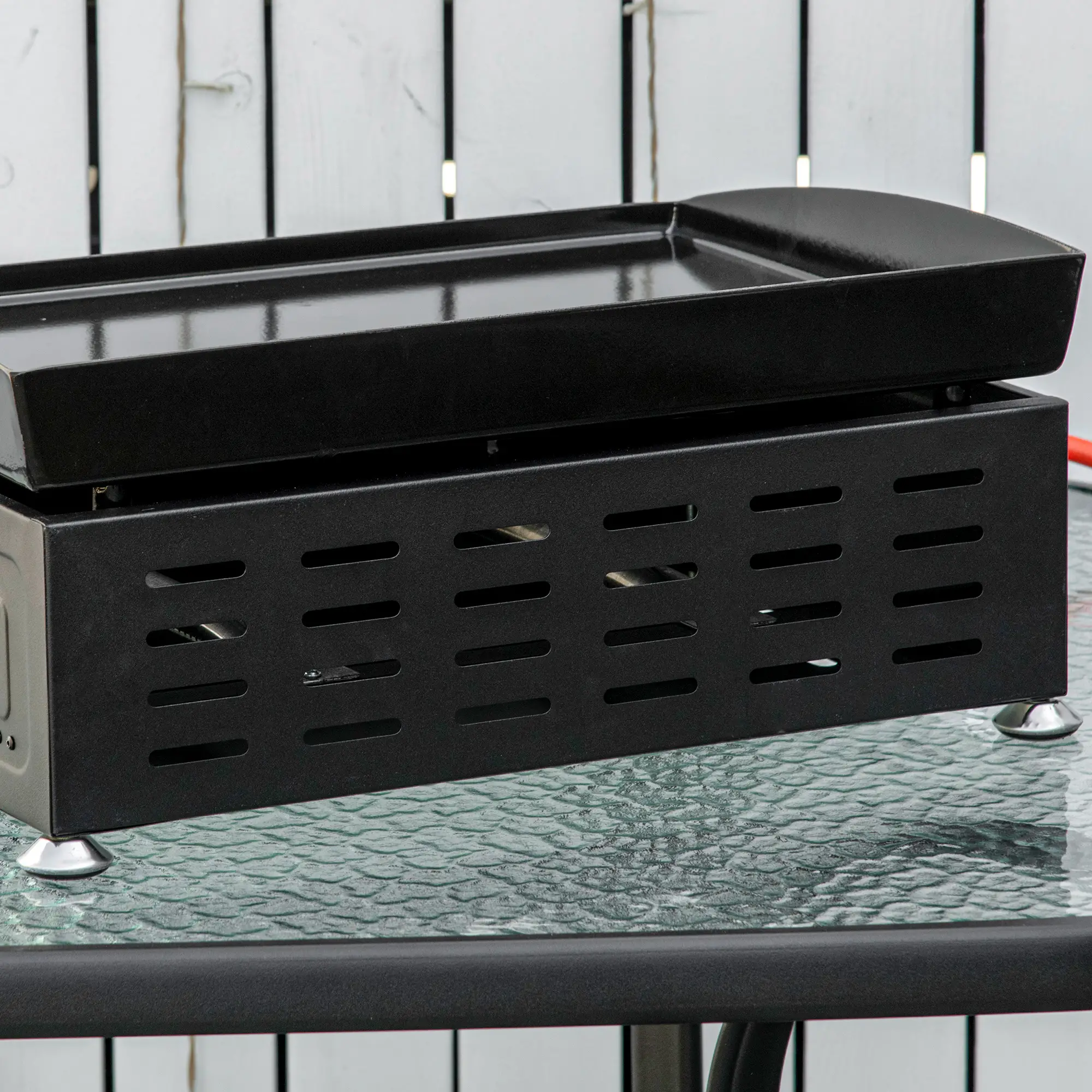 2 Burner Portable Tabletop Gas Grill, For Camping Picnic, Silver - Image 10