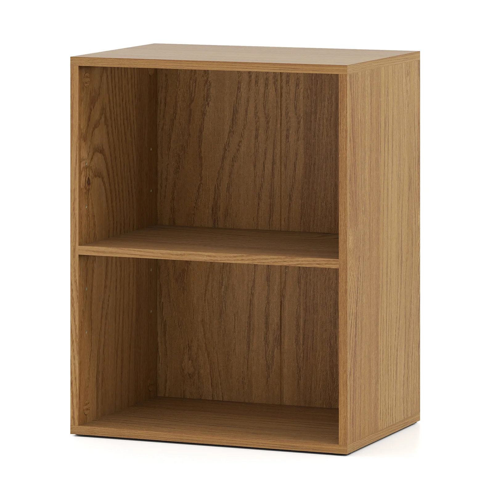 2-Cube Bookcase Set of 2 Floor Standing Open Bookshelf w/ 5-Position Adjustable Shelf, Natural - Image 7