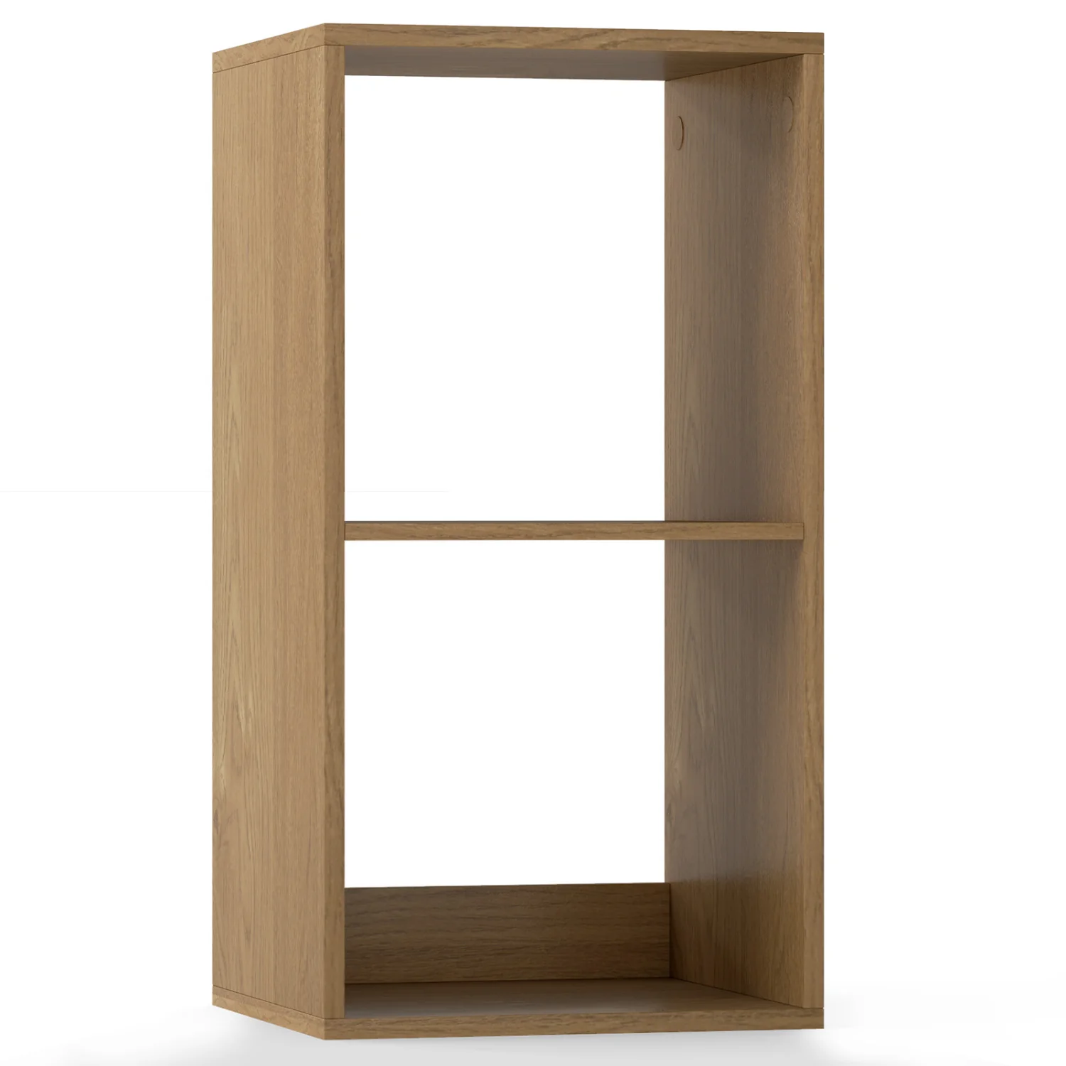 2 Cube Bookshelf with Back Guardrail for Living Room Bedroom, Natural - Image 5