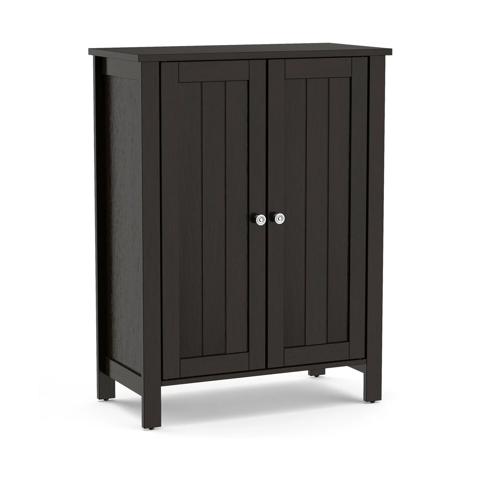 2-Door Bathroom Floor Cabinet, Brown