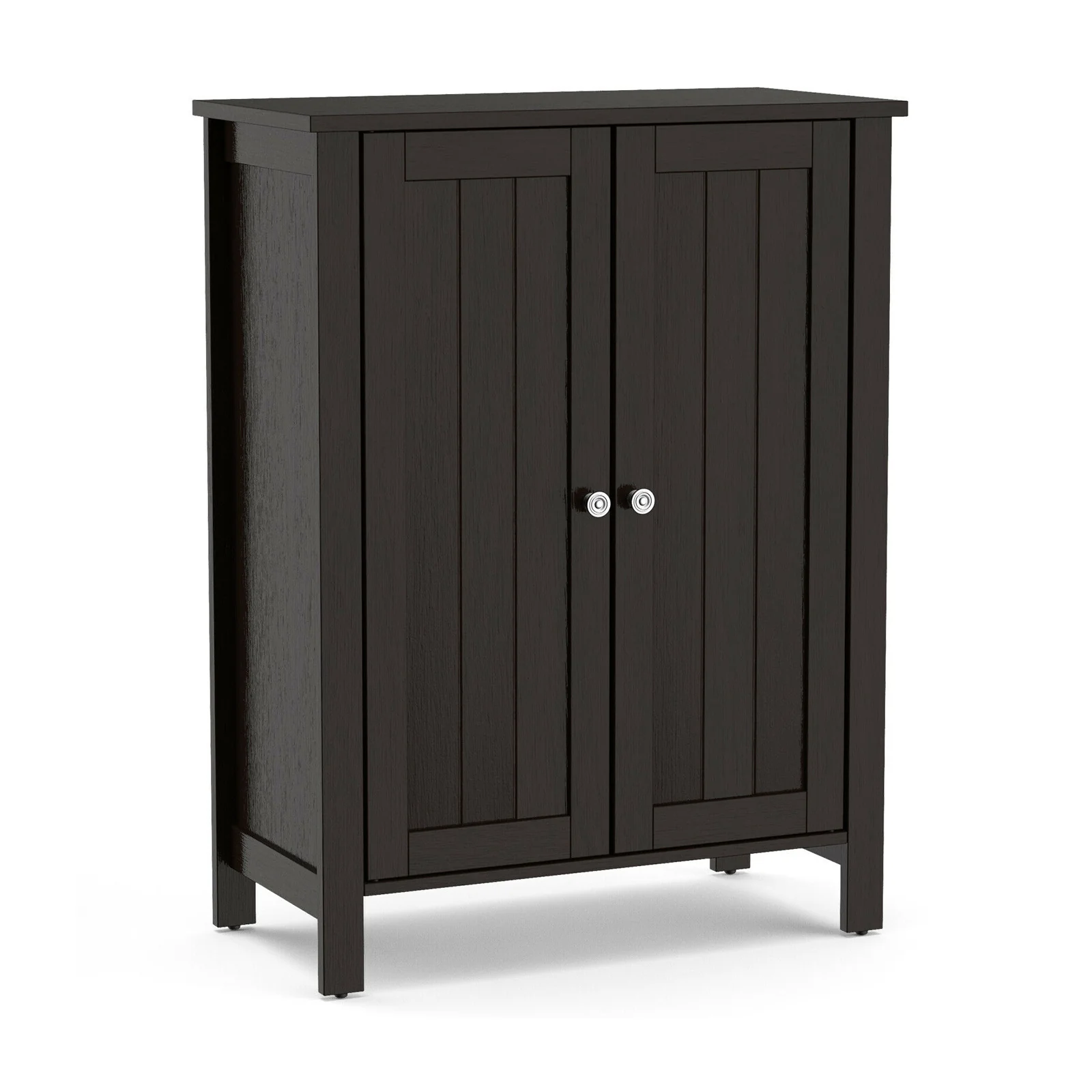 2-Door Bathroom Floor Storage Cabinet, Black