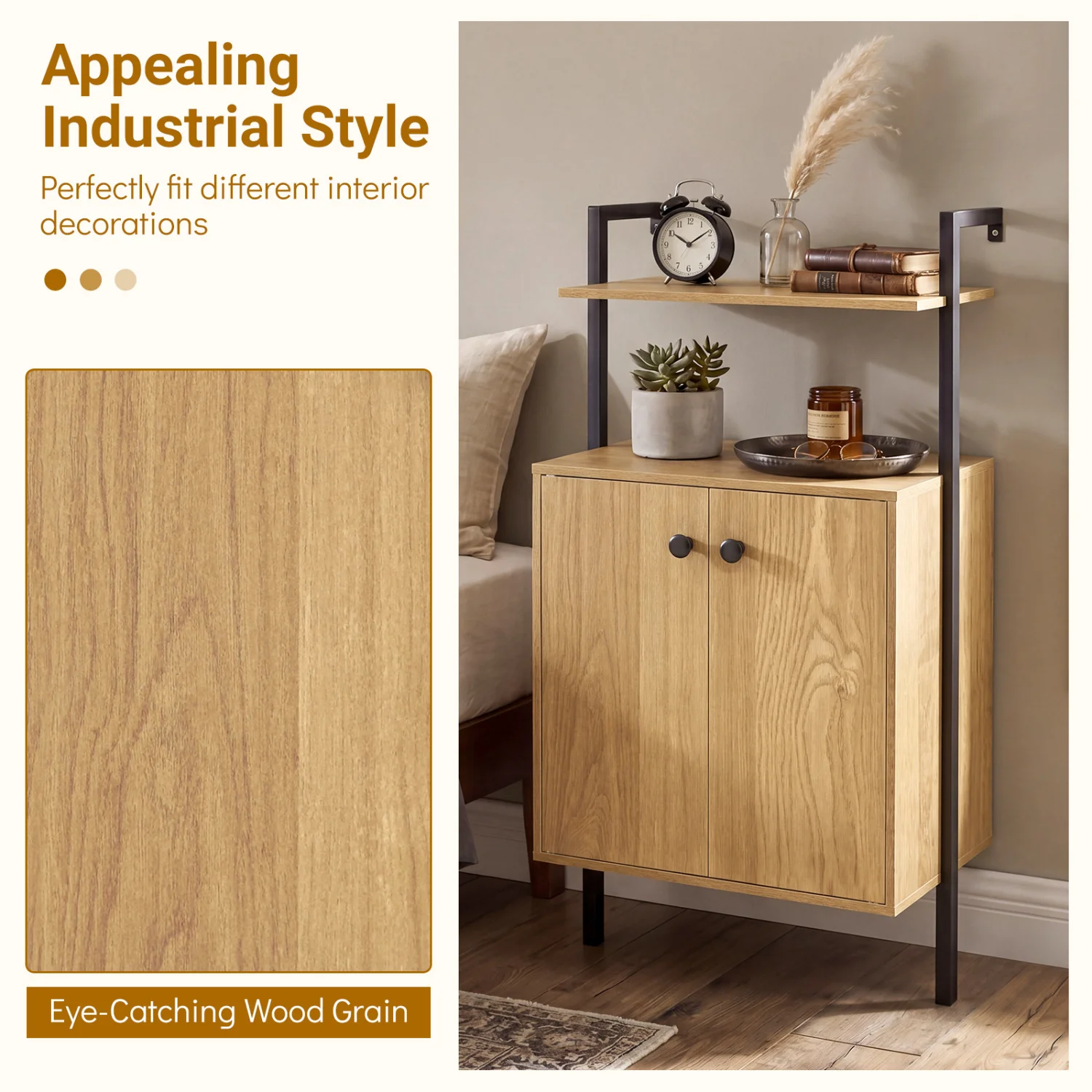 2-Door Wall Mount Bookshelf - Image 8