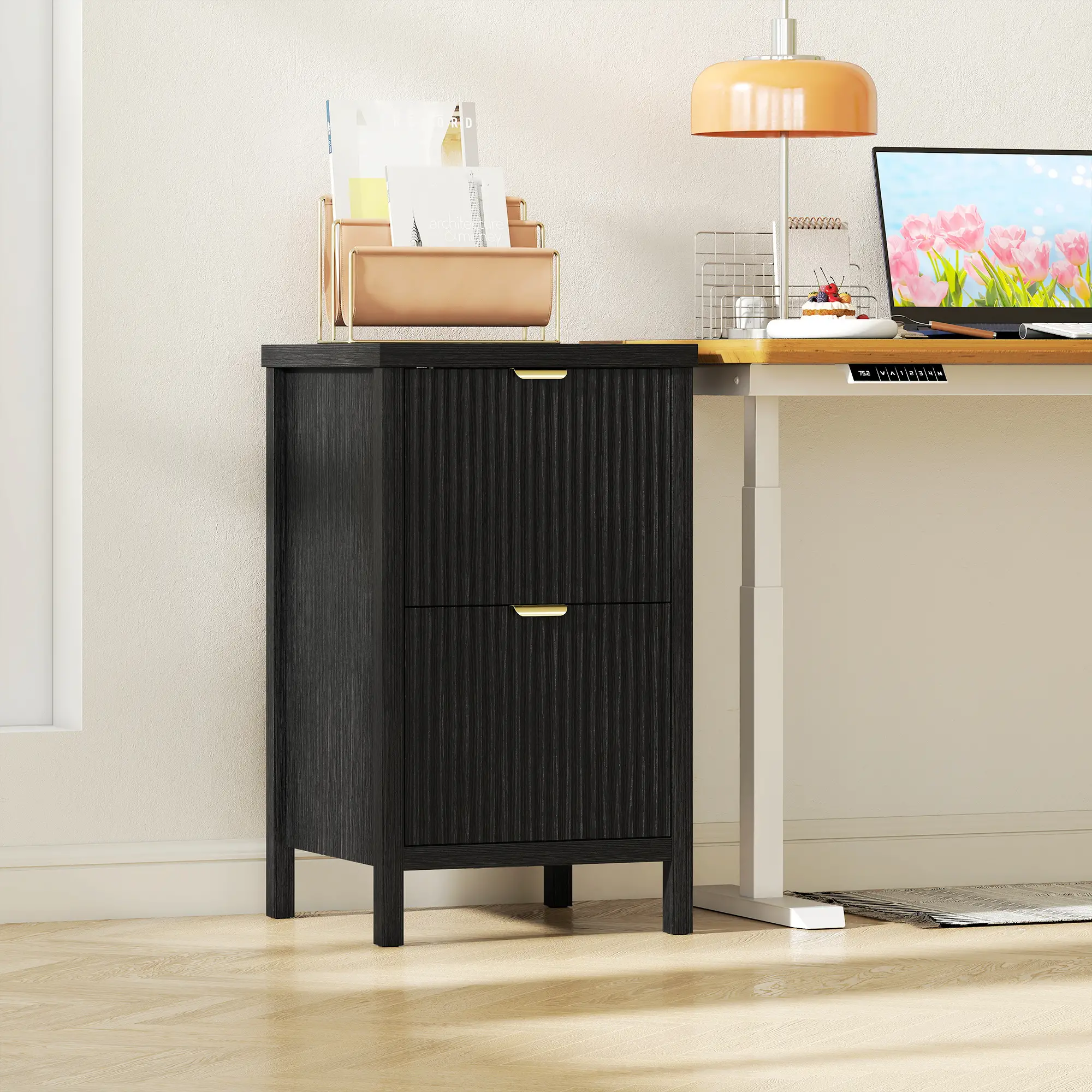 2-Drawer File Cabinet, Vertical With Silent Slides, Black - Image 9