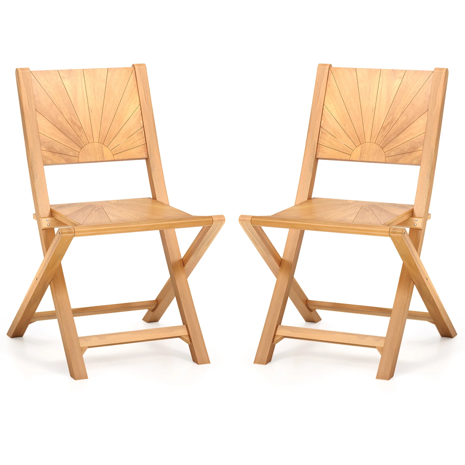 2 Folding Patio Chairs, Inclined Backrest